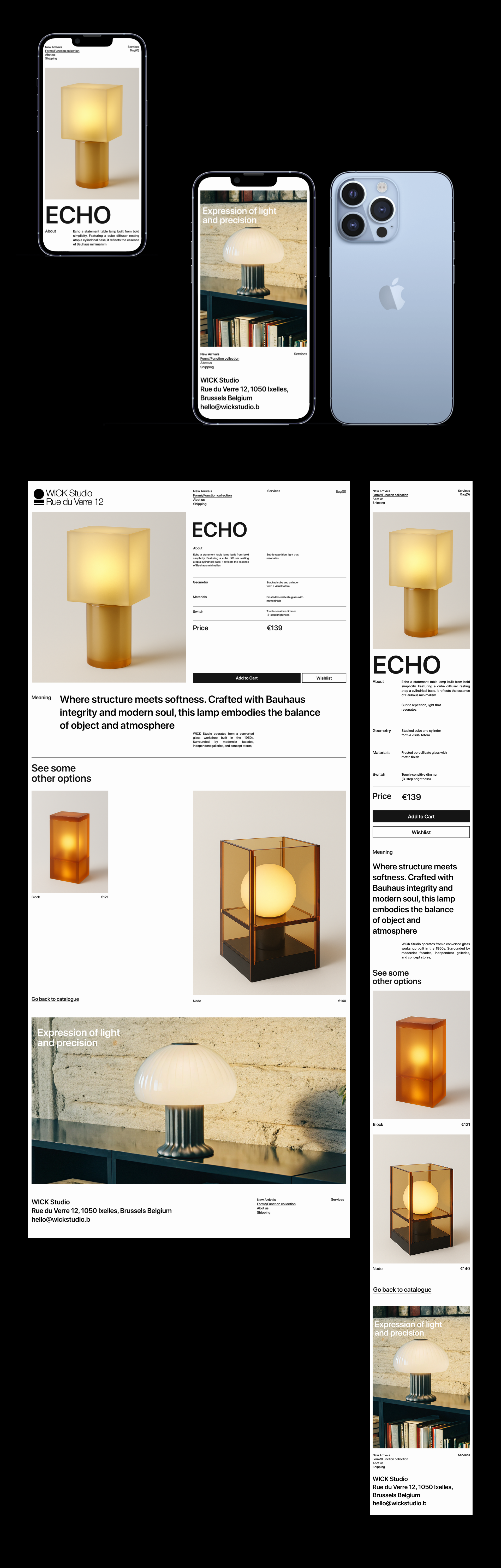 WICK - Бренд светильников ручной работы | Айдентика\сайт — Изображение №7 — Интерфейсы, Брендинг на Dprofile