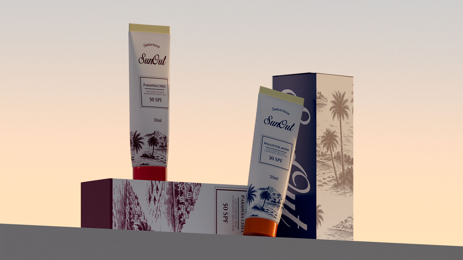 Sun Out sunscreen - дизайн упаковки солнцезащитных средств — Изображение №8 — Брендинг, 3D на Dprofile