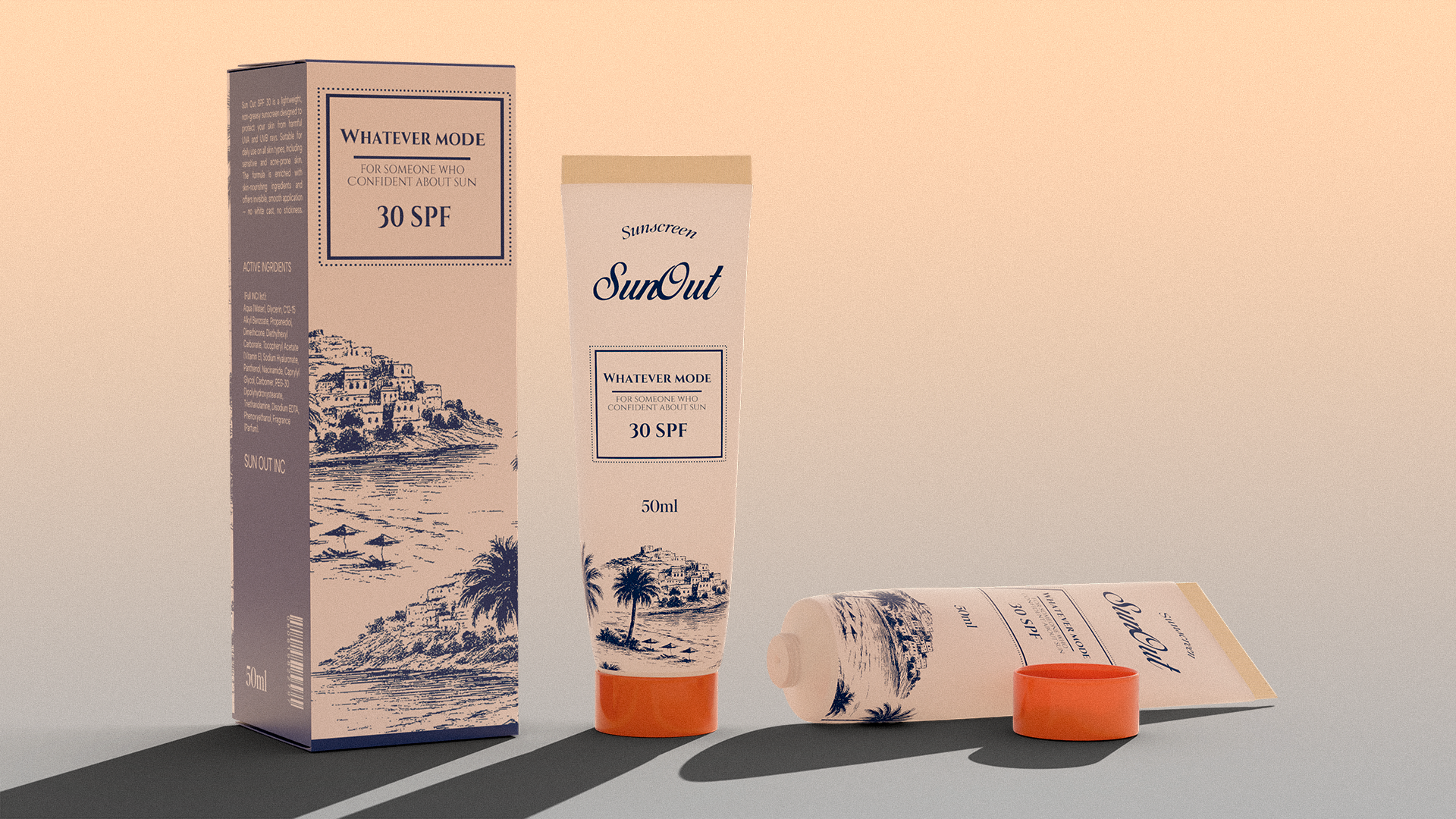 Sun Out sunscreen - дизайн упаковки солнцезащитных средств — Изображение №1 — Брендинг, 3D на Dprofile