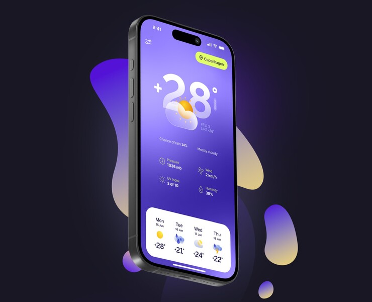 UI/UX приложения погоды — Интерфейсы на Dprofile