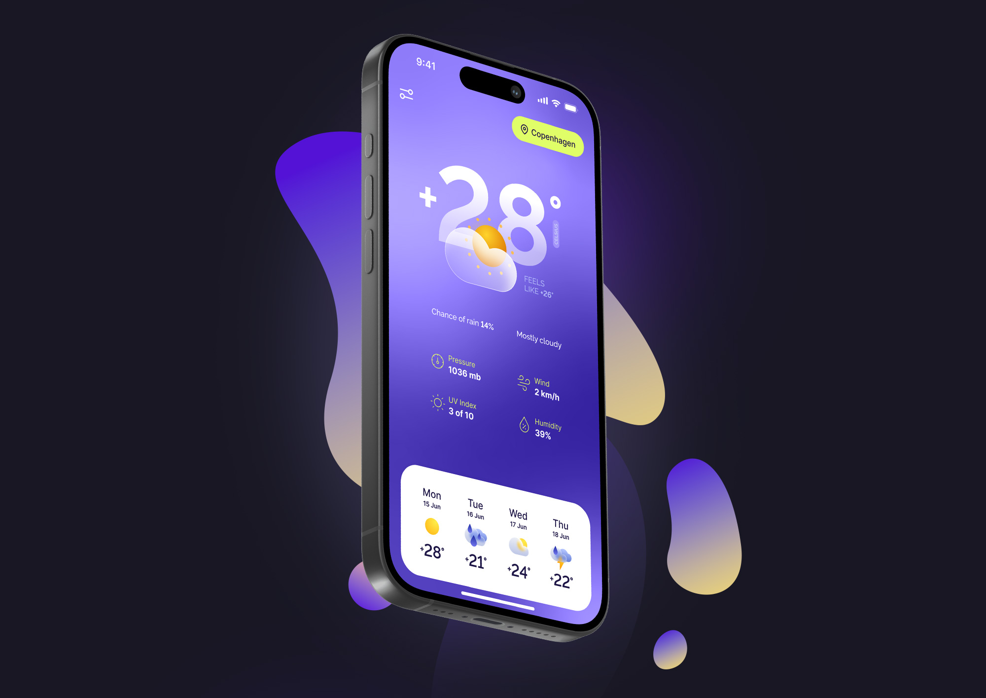 UI/UX приложения погоды — Изображение №2 — Интерфейсы на Dprofile
