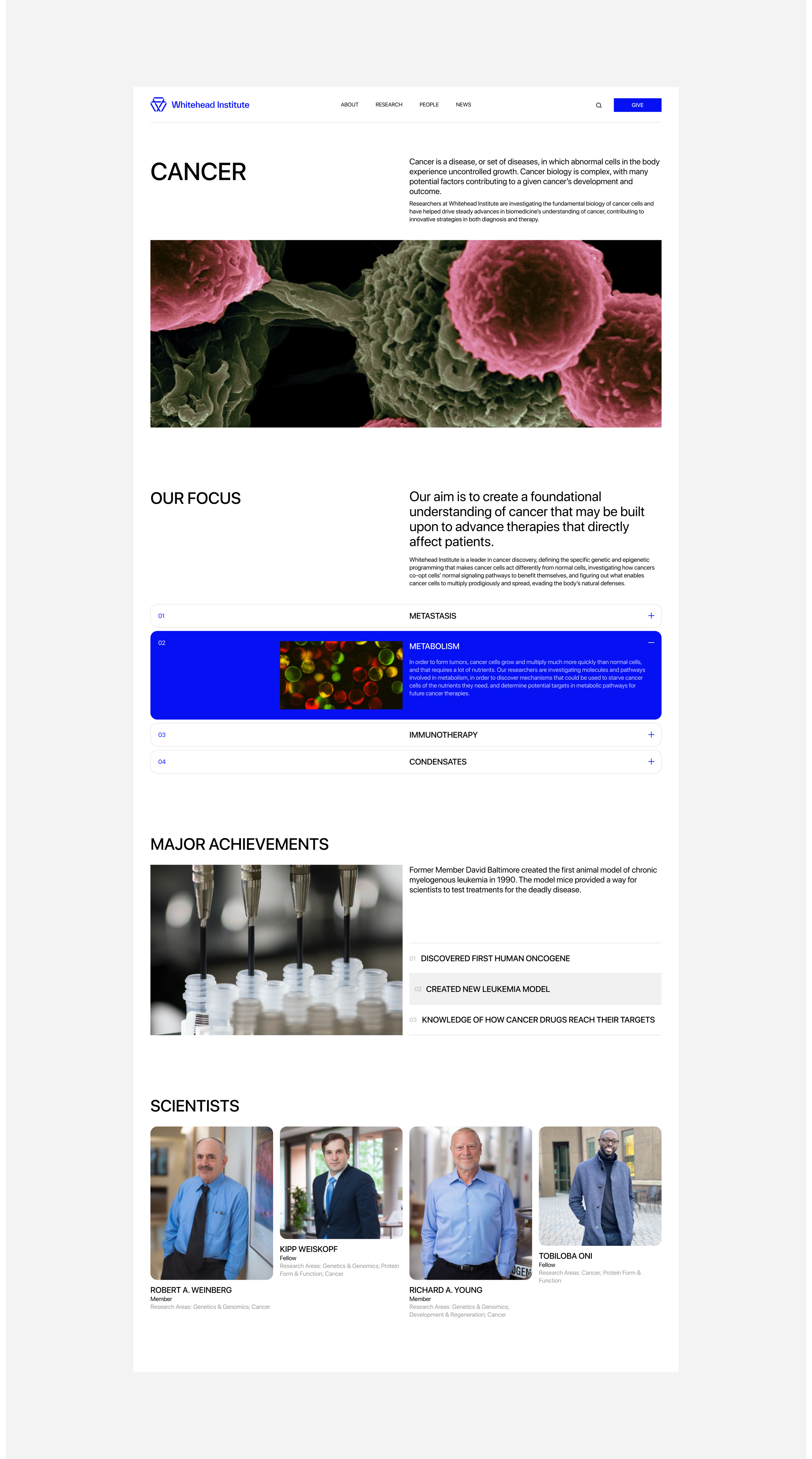 Whitehead Institute— redesign corporate site on Behance — Изображение №9 — Интерфейсы, Брендинг на Dprofile