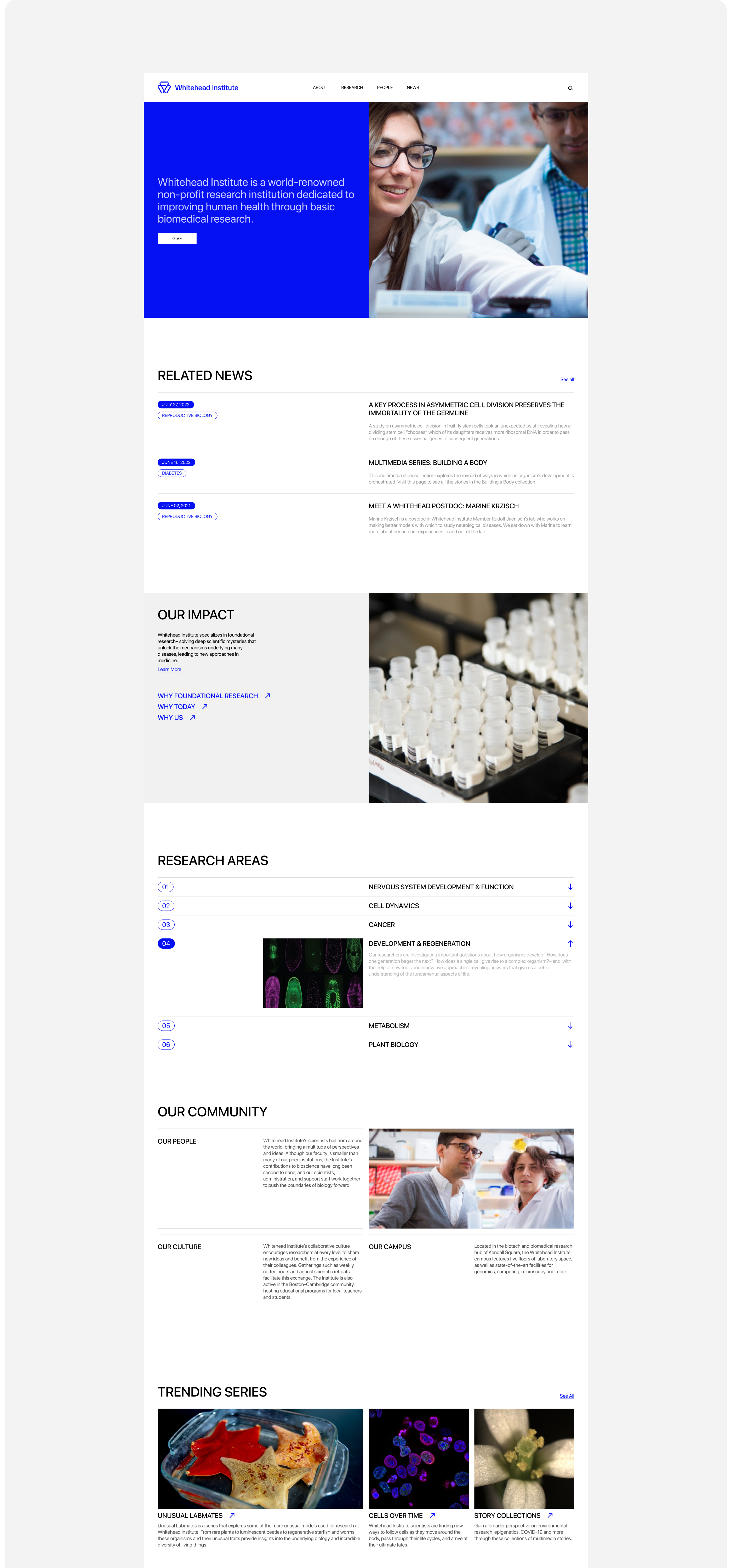 Whitehead Institute— redesign corporate site on Behance — Изображение №3 — Интерфейсы, Брендинг на Dprofile