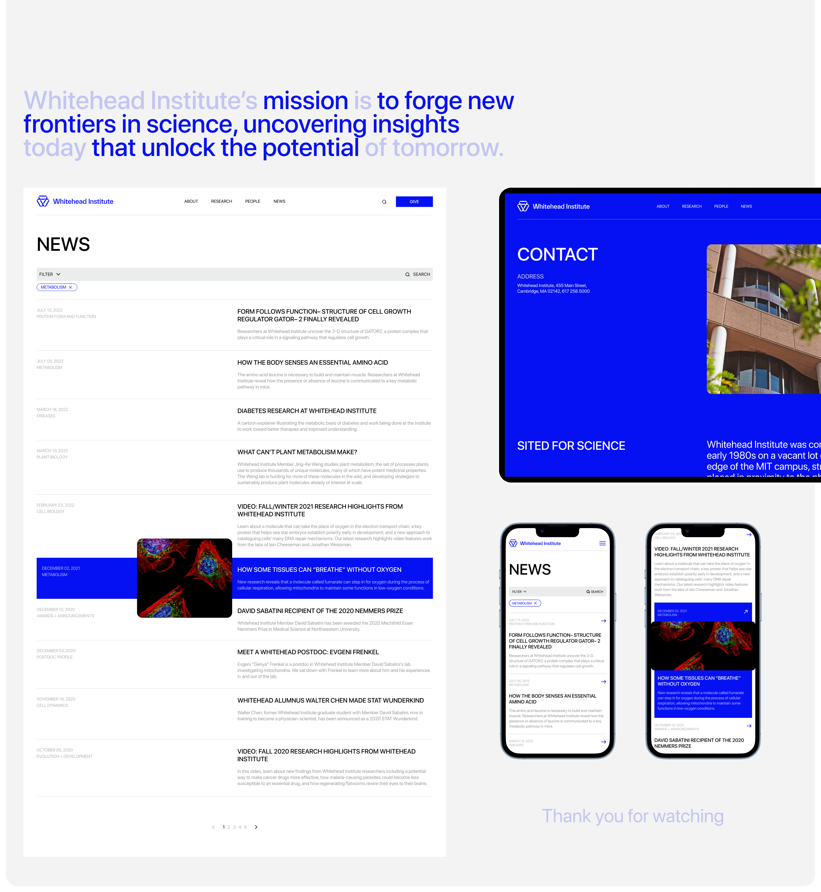 Whitehead Institute— redesign corporate site on Behance — Изображение №11 — Интерфейсы, Брендинг на Dprofile
