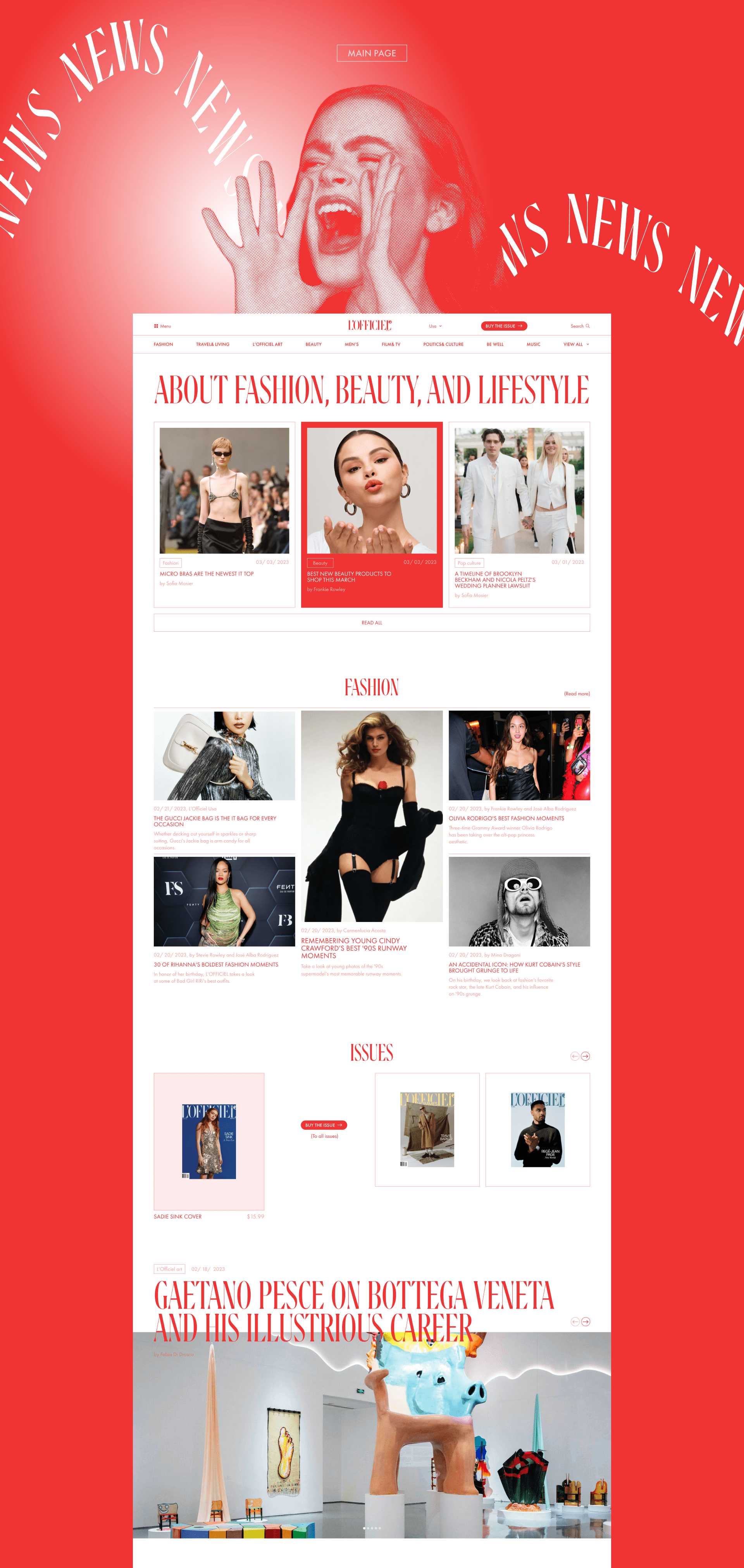 L’ officiel Usa — News Website Redesign — Изображение №4 — Интерфейсы, Брендинг на Dprofile