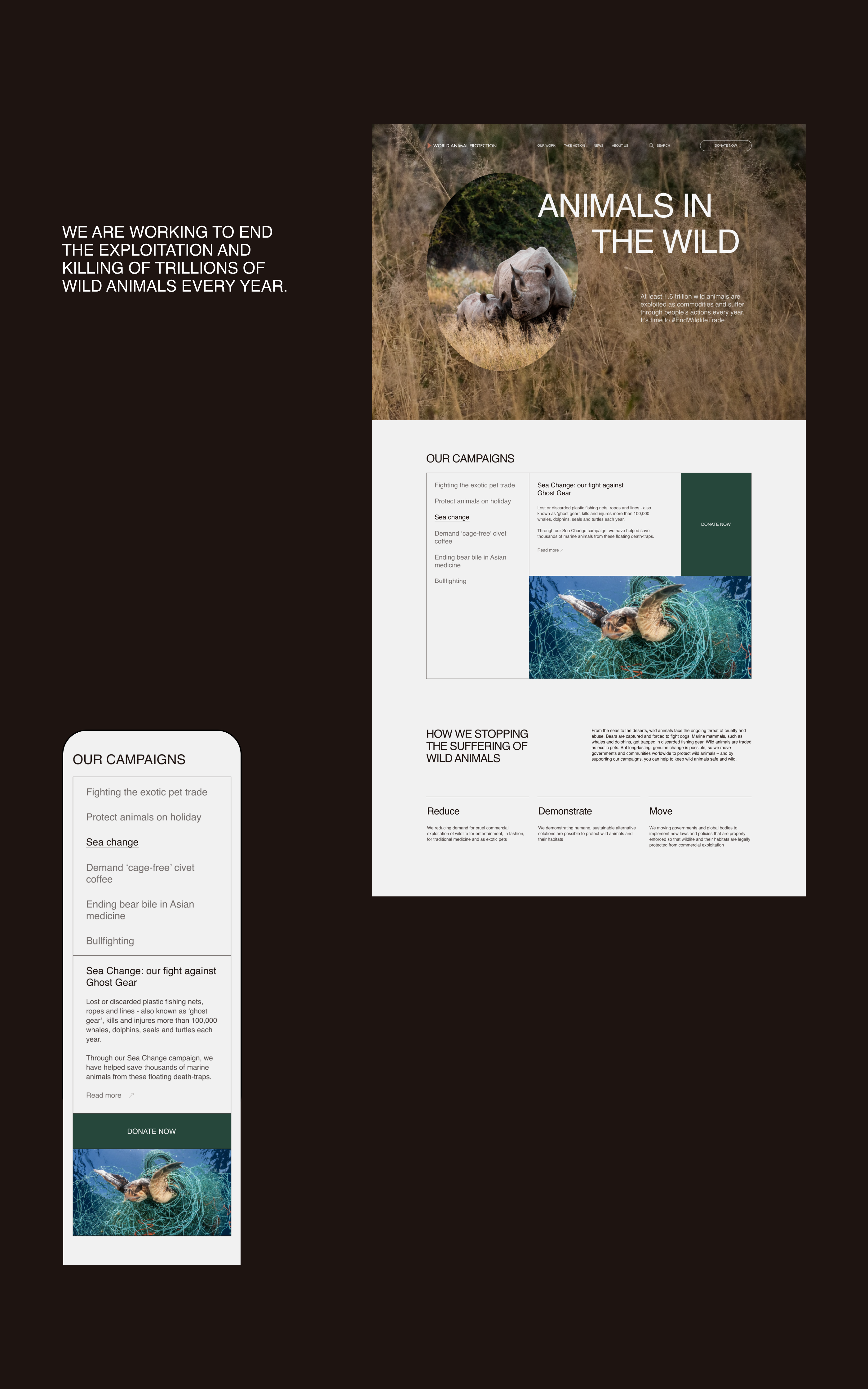 World Animal Protection — Website Concept — Изображение №10 — Интерфейсы на Dprofile