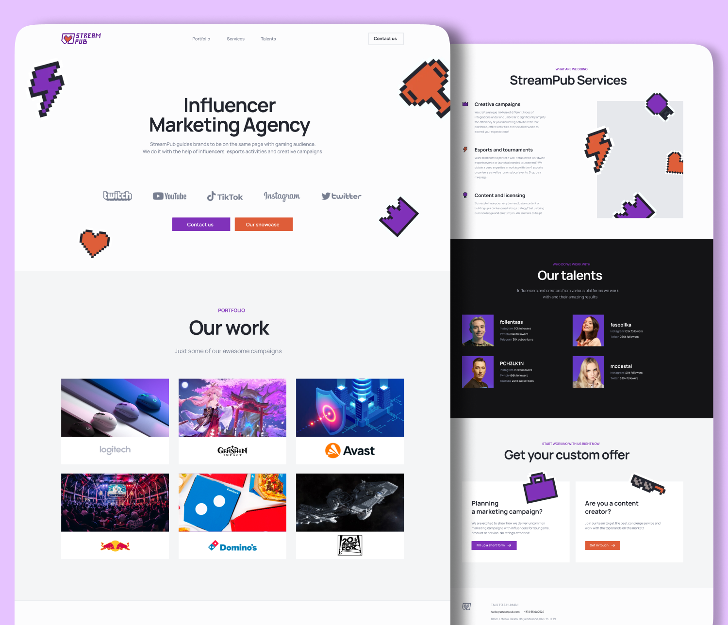 UI Landing Marketing Agency — Изображение №1 — Интерфейсы, Брендинг на Dprofile