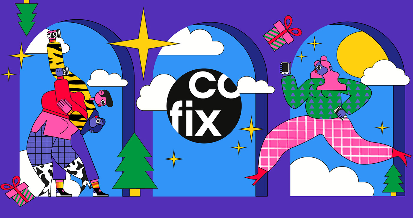 Дизайн новогодних стаканчиков для сети кофеен Cofix — Изображение №9 — Брендинг, Иллюстрация на Dprofile