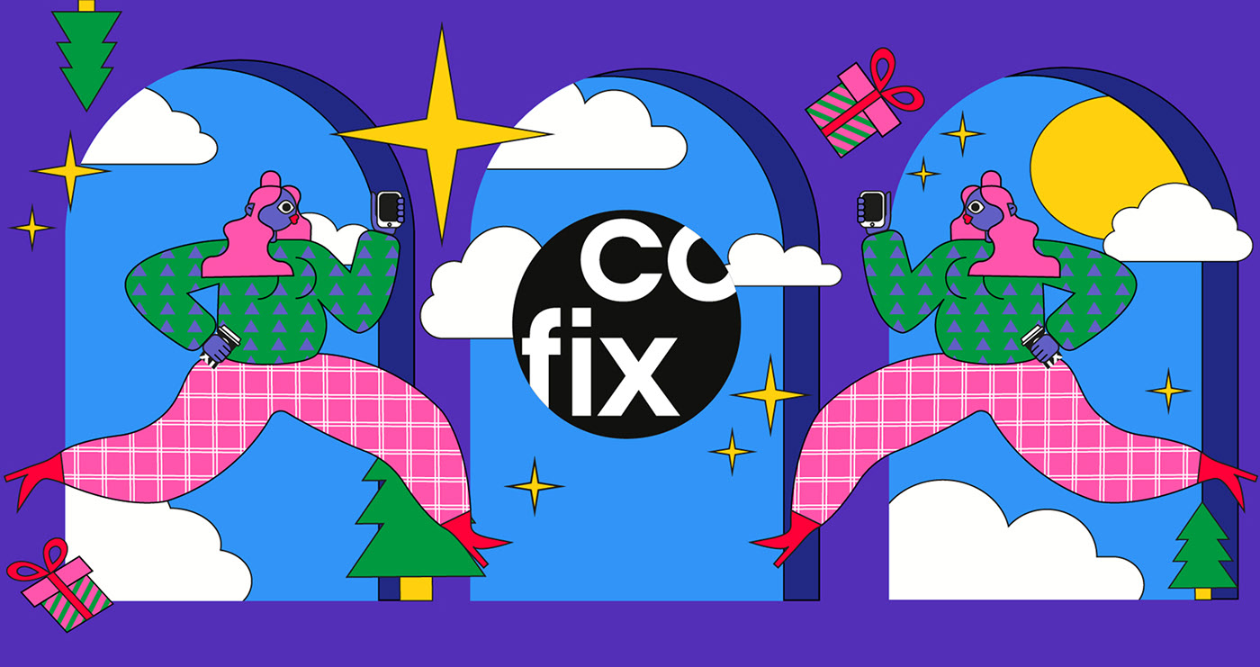 Дизайн новогодних стаканчиков для сети кофеен Cofix — Изображение №3 — Брендинг, Иллюстрация на Dprofile