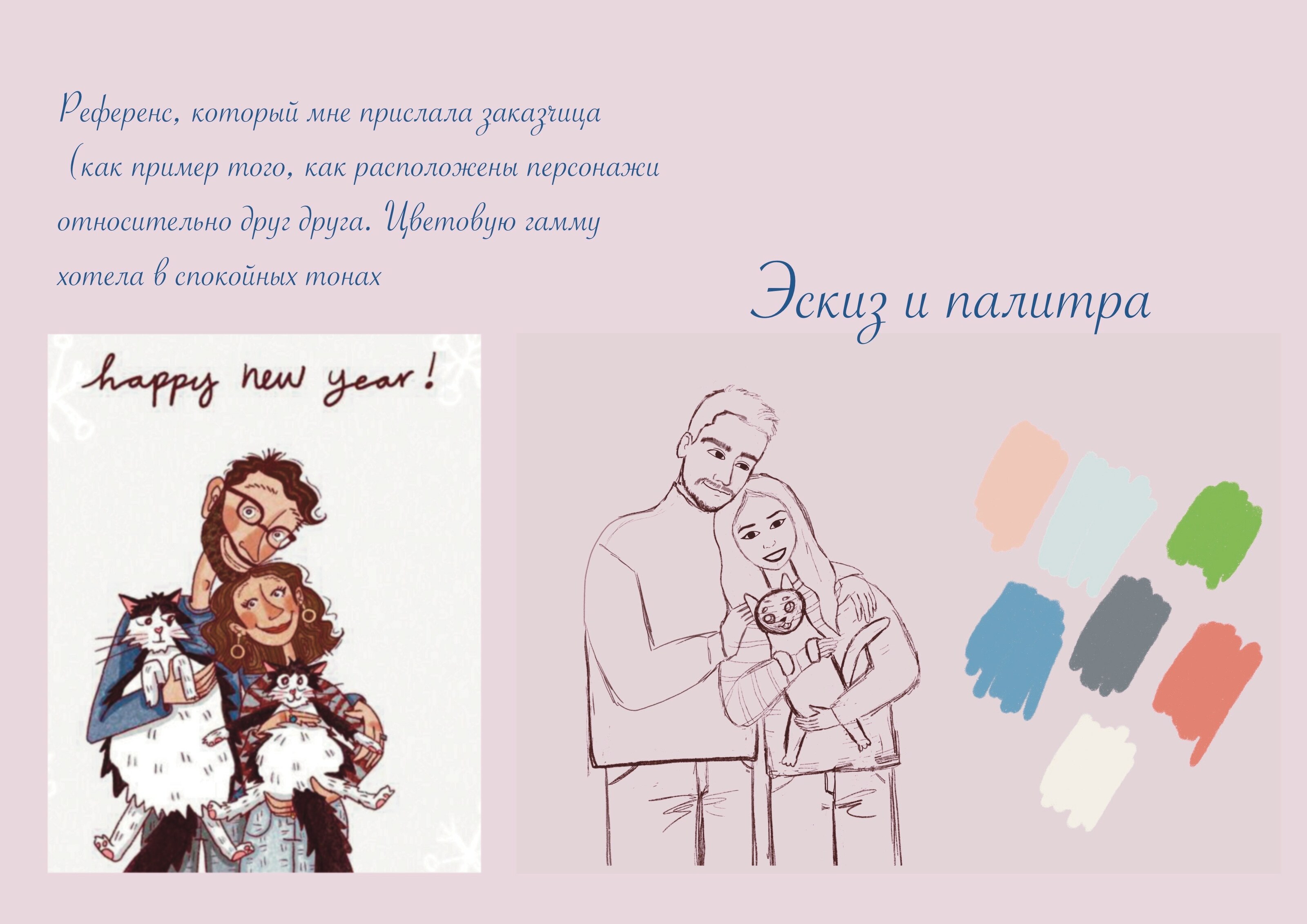 Портрет пары + питомец — Изображение №2 — Иллюстрация на Dprofile