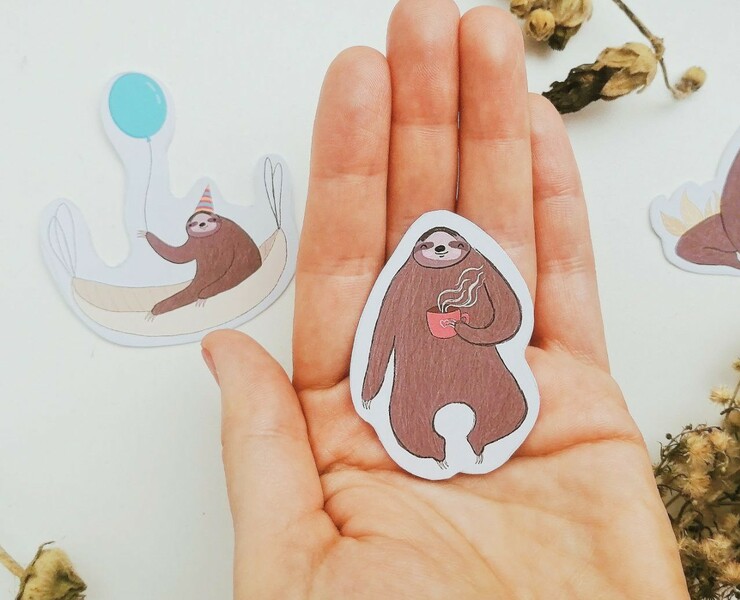 Sloth stickers — Иллюстрация на Dprofile