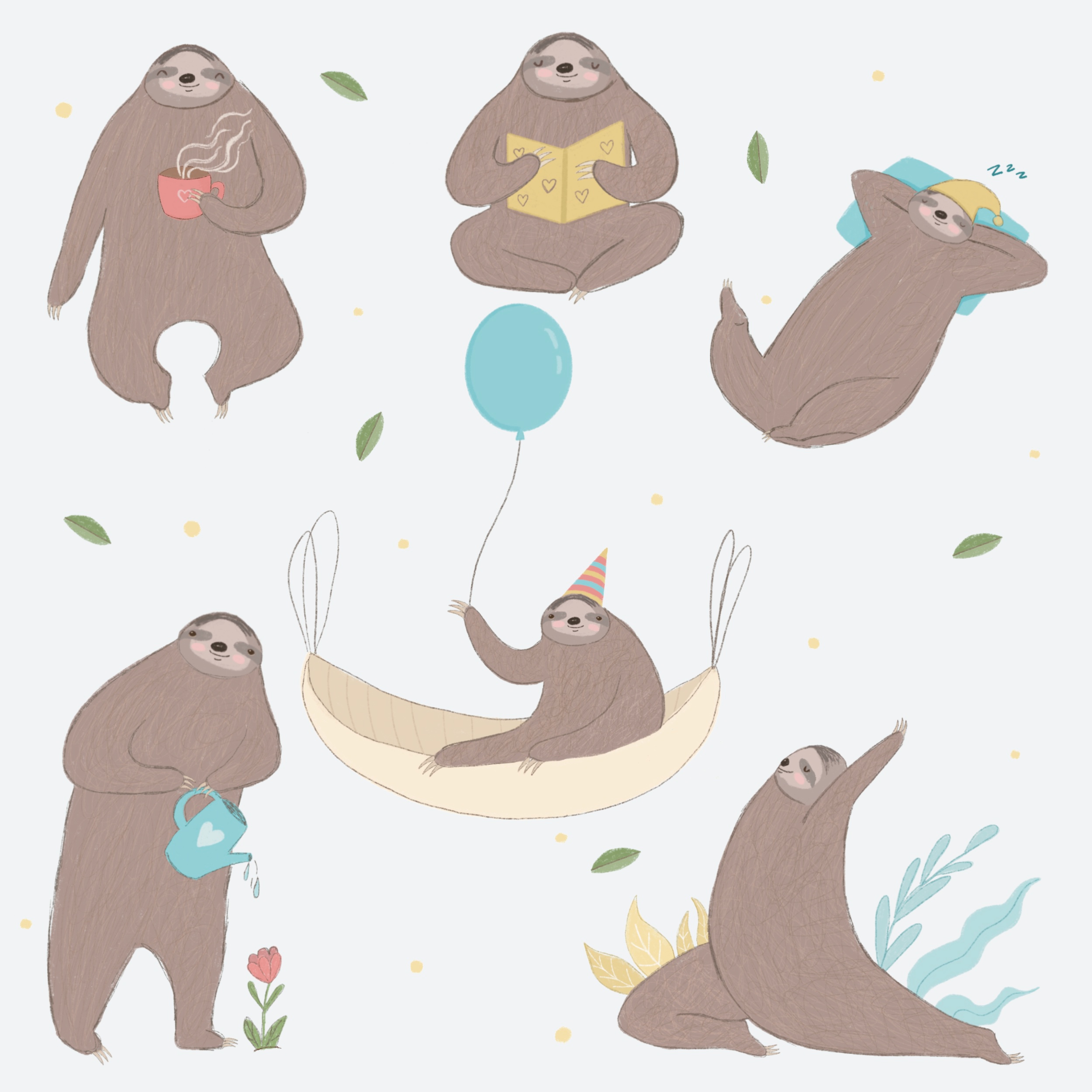 Sloth stickers — Изображение №5 — Иллюстрация на Dprofile