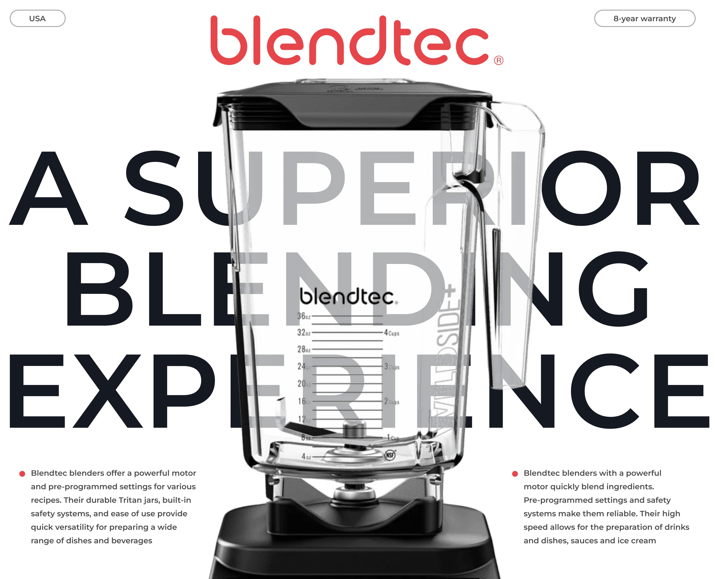 Создание сайта для продажи блендеров Blendtec в России на Dprofile