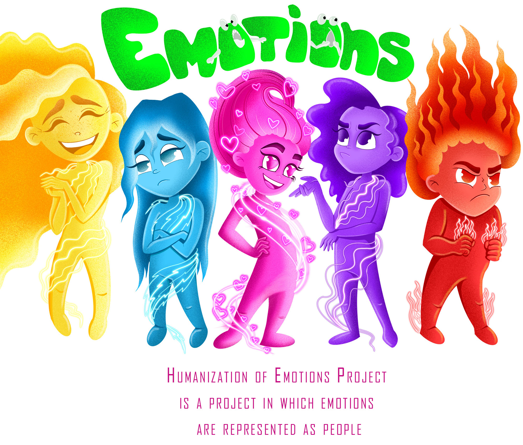 Character design humanization of emotions — Изображение №1 — Иллюстрация на Dprofile