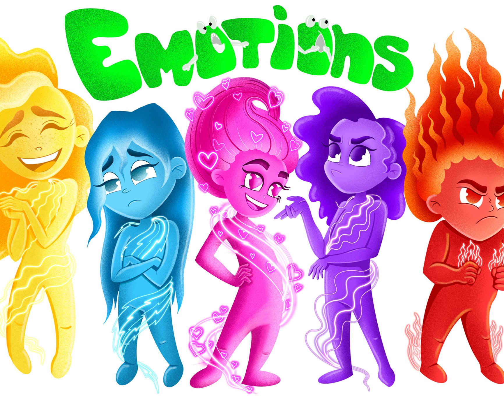 Character design humanization of emotions — Иллюстрация на Dprofile