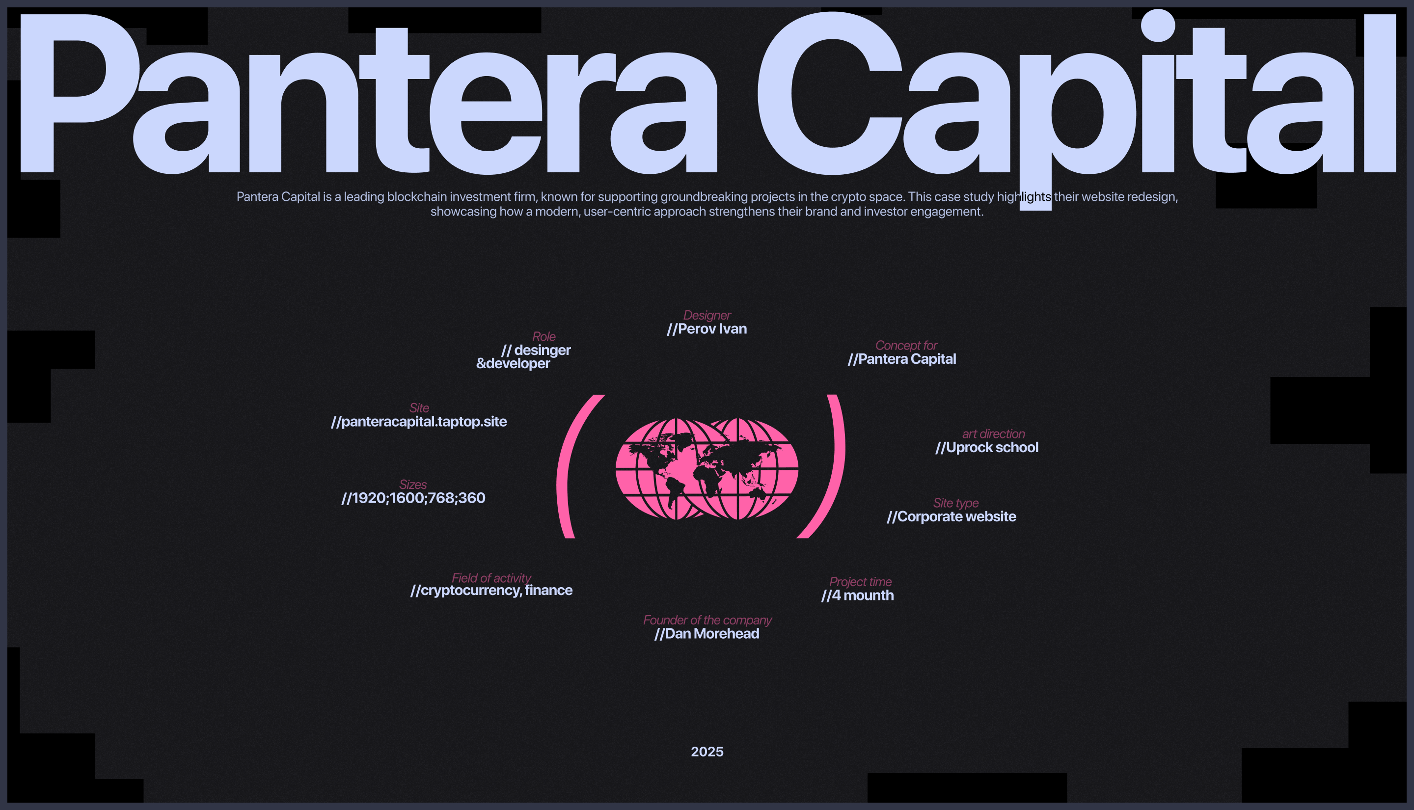 PANTERA CAPITAL | CORPORATE WEBSITE — Изображение №1 — Интерфейсы, Брендинг на Dprofile