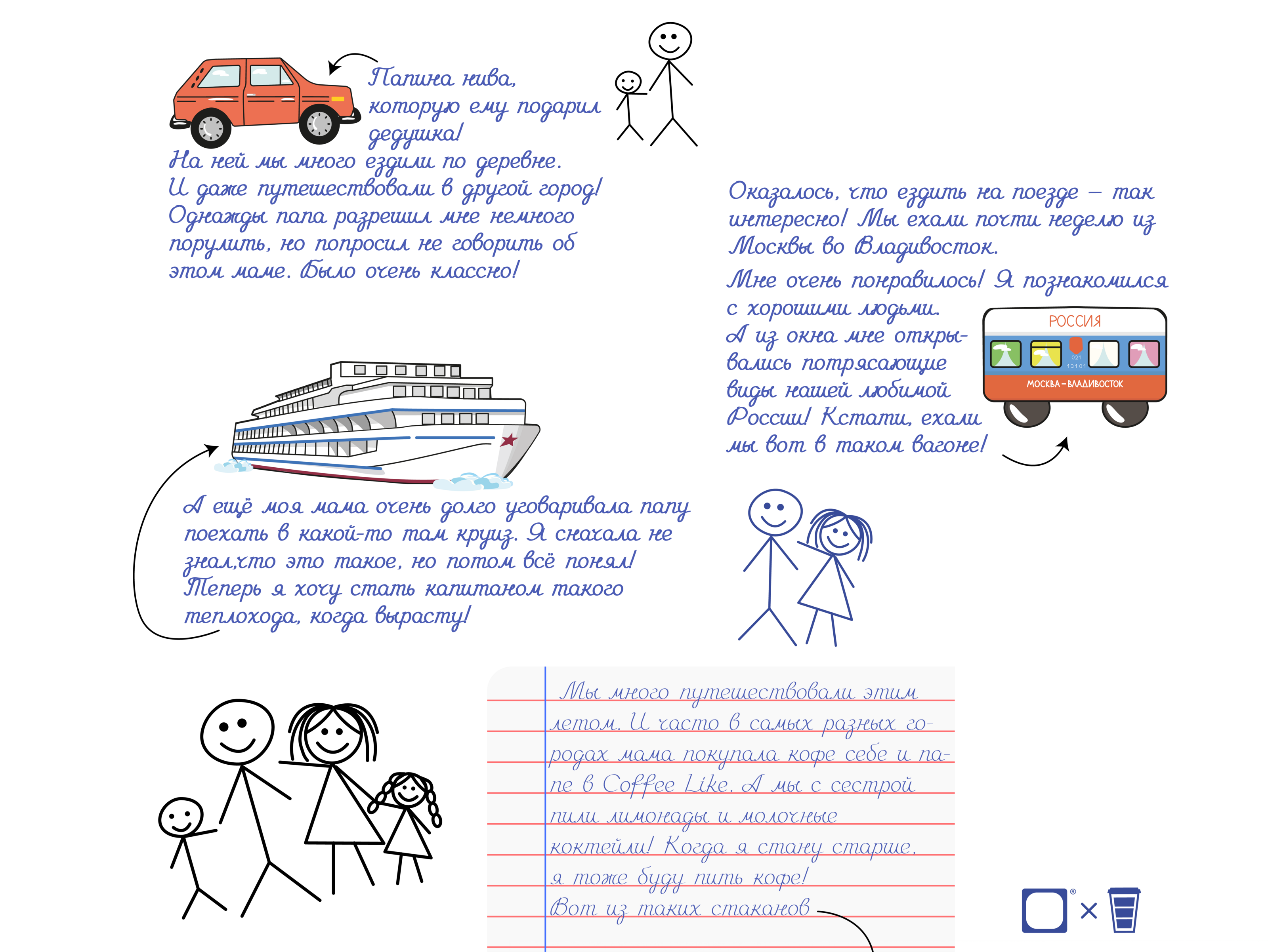 Дизайн стаканов кофе для путешествия всей семьей по России — Изображение №3 — Брендинг, Иллюстрация на Dprofile
