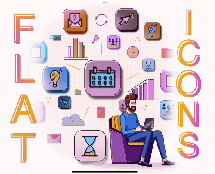 Flat Icons — Интерфейсы, Графика на Dprofile