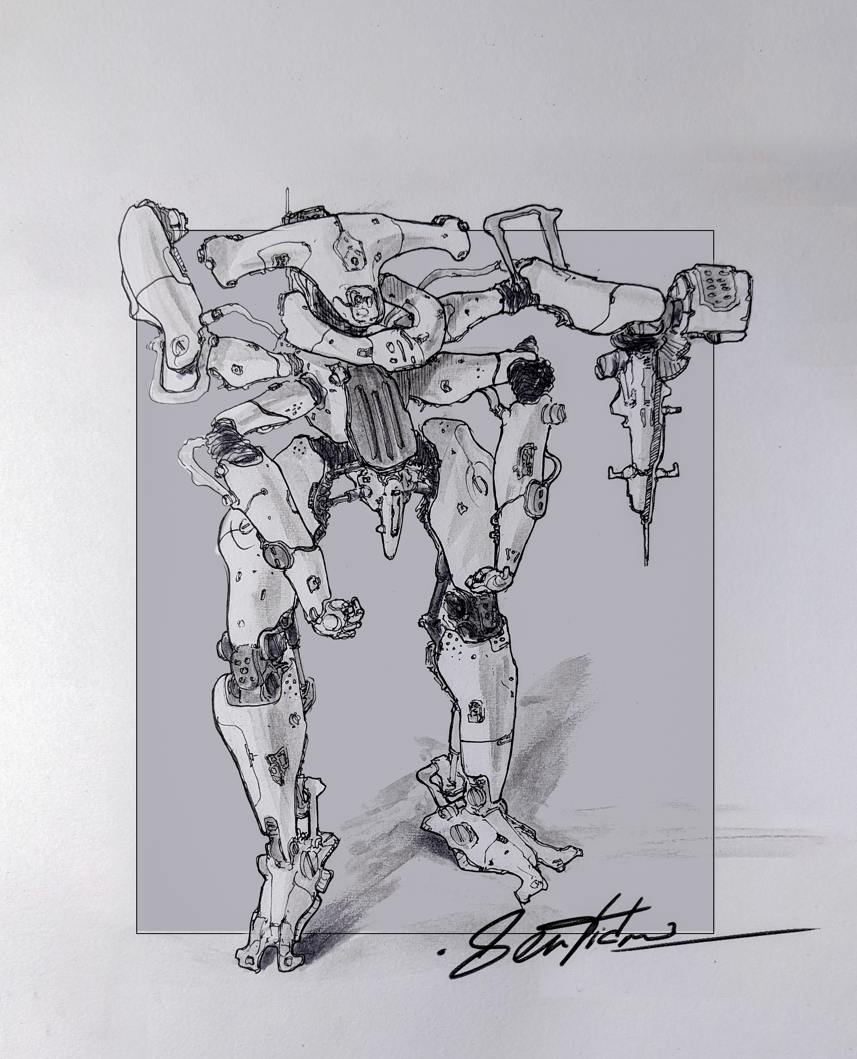 Sci-Fi Mecha Sketches — Изображение №2 — Иллюстрация, Графика на Dprofile