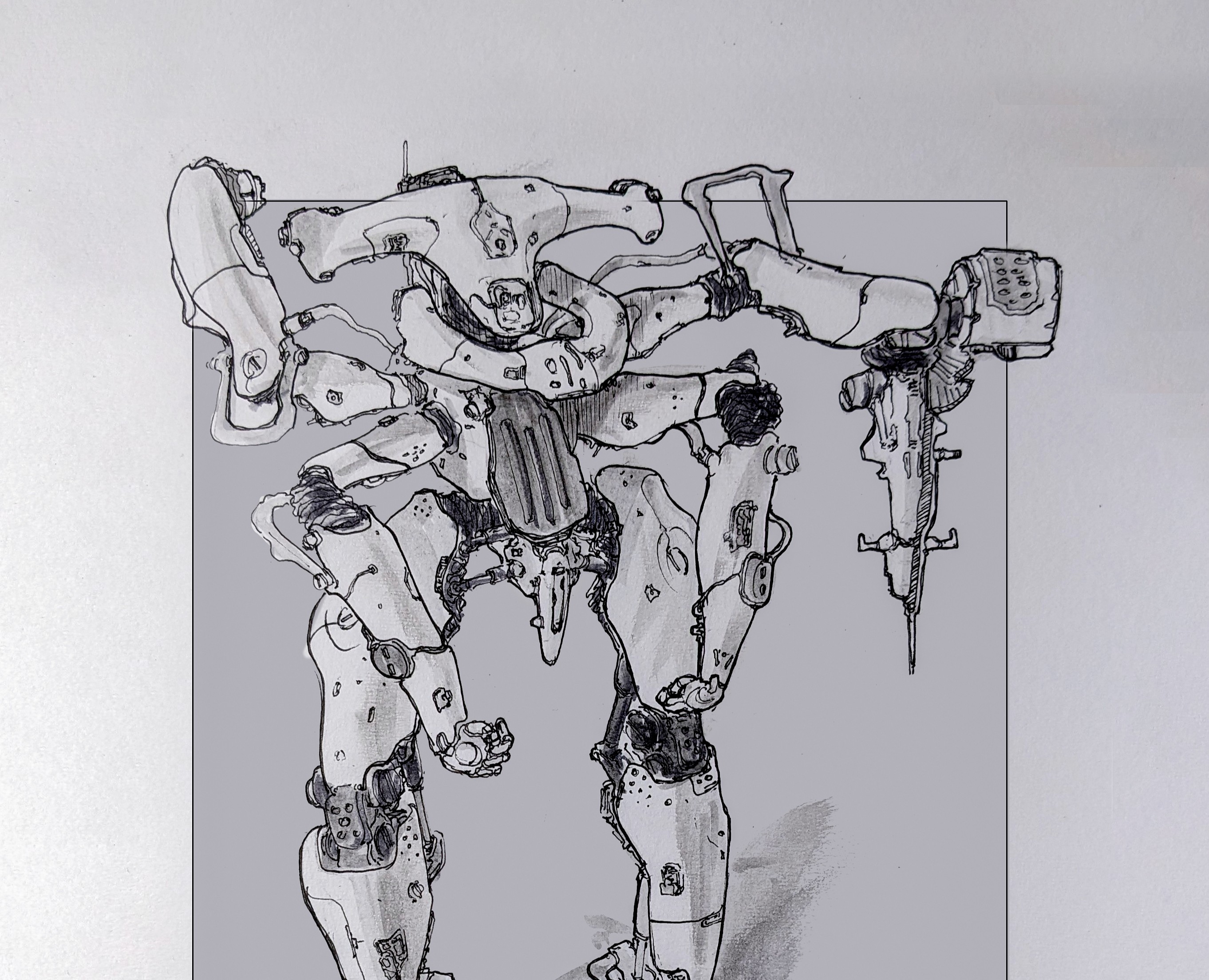 Sci-Fi Mecha Sketches — Иллюстрация, Графика на Dprofile
