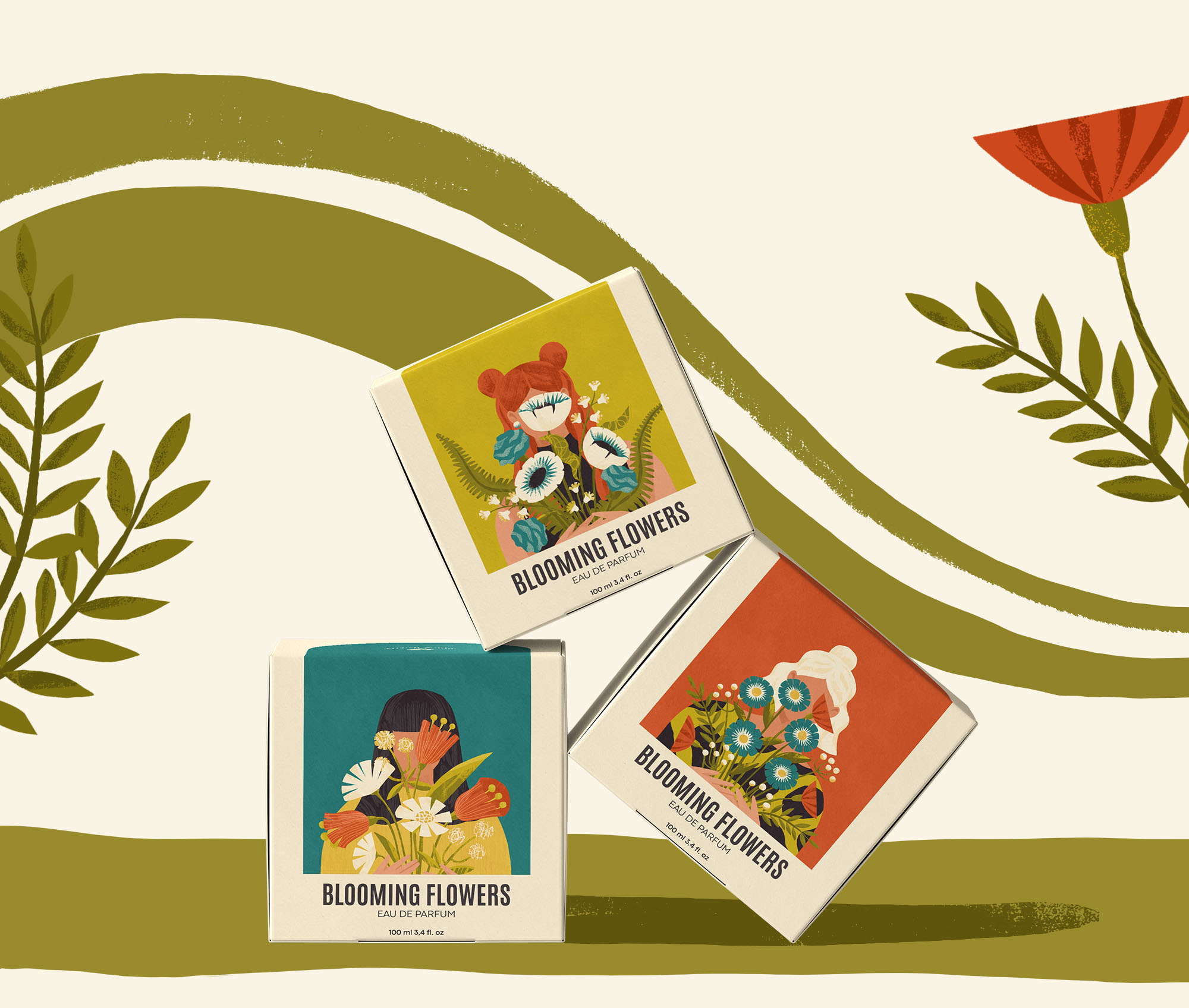 Blooming flowers — Изображение №13 — Брендинг, Иллюстрация на Dprofile