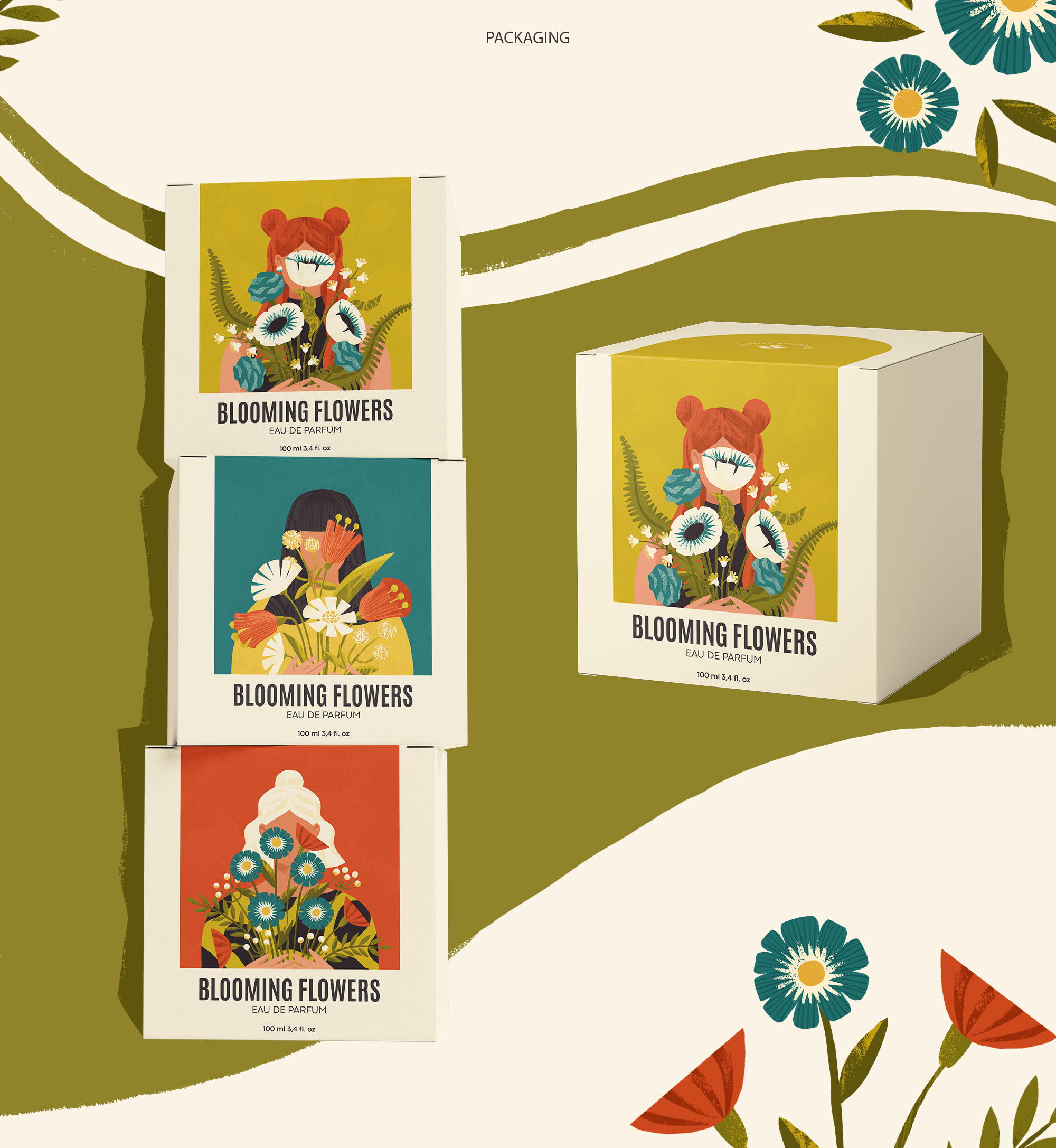 Blooming flowers — Изображение №5 — Брендинг, Иллюстрация на Dprofile