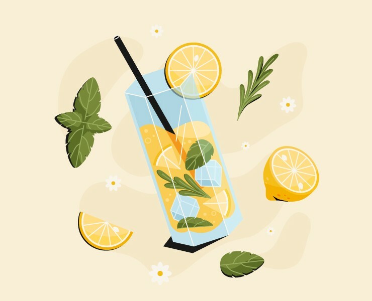 Summer cocktails — Иллюстрация, Графика на Dprofile