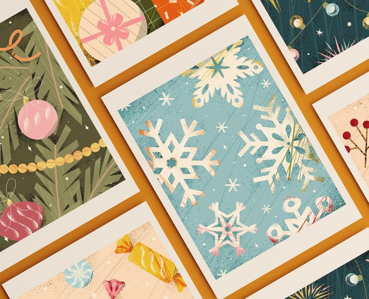 New Year postcards — Иллюстрация, Графика на Dprofile