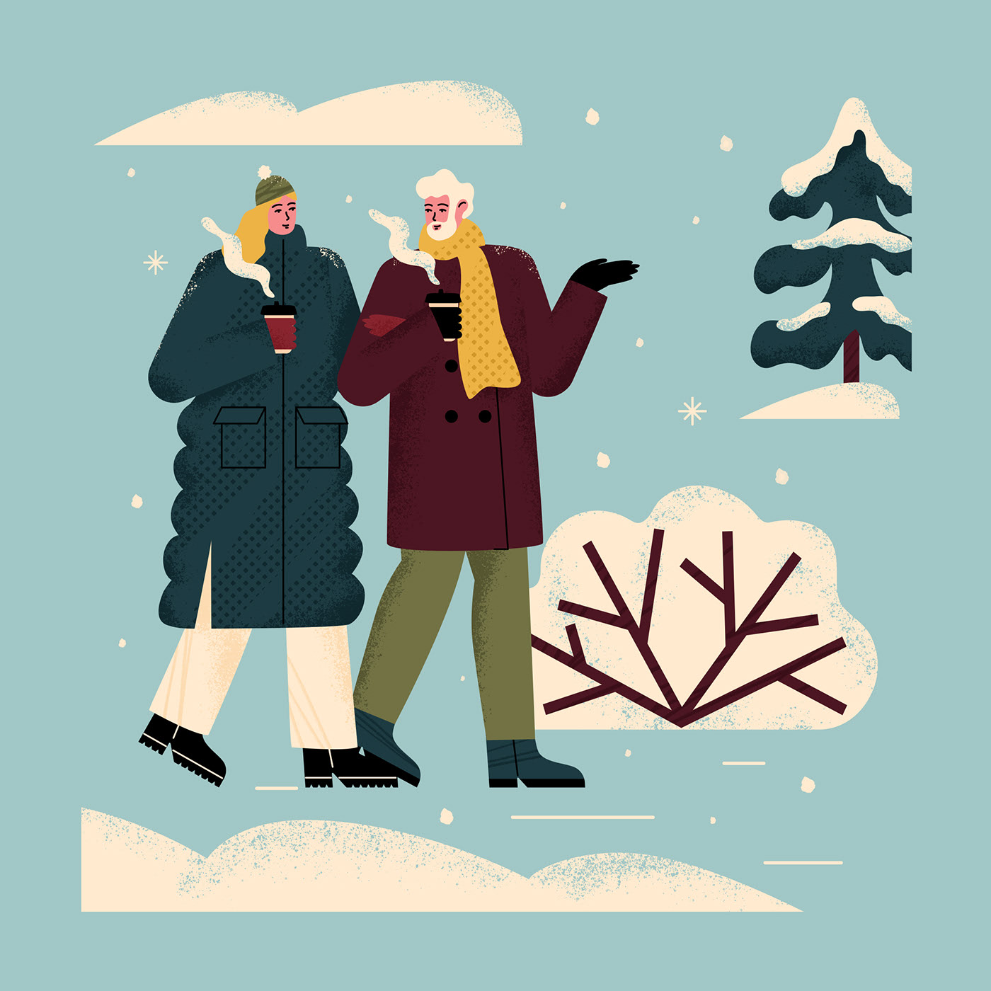 Winter time. Editorial illustrations — Изображение №10 — Иллюстрация, Графика на Dprofile
