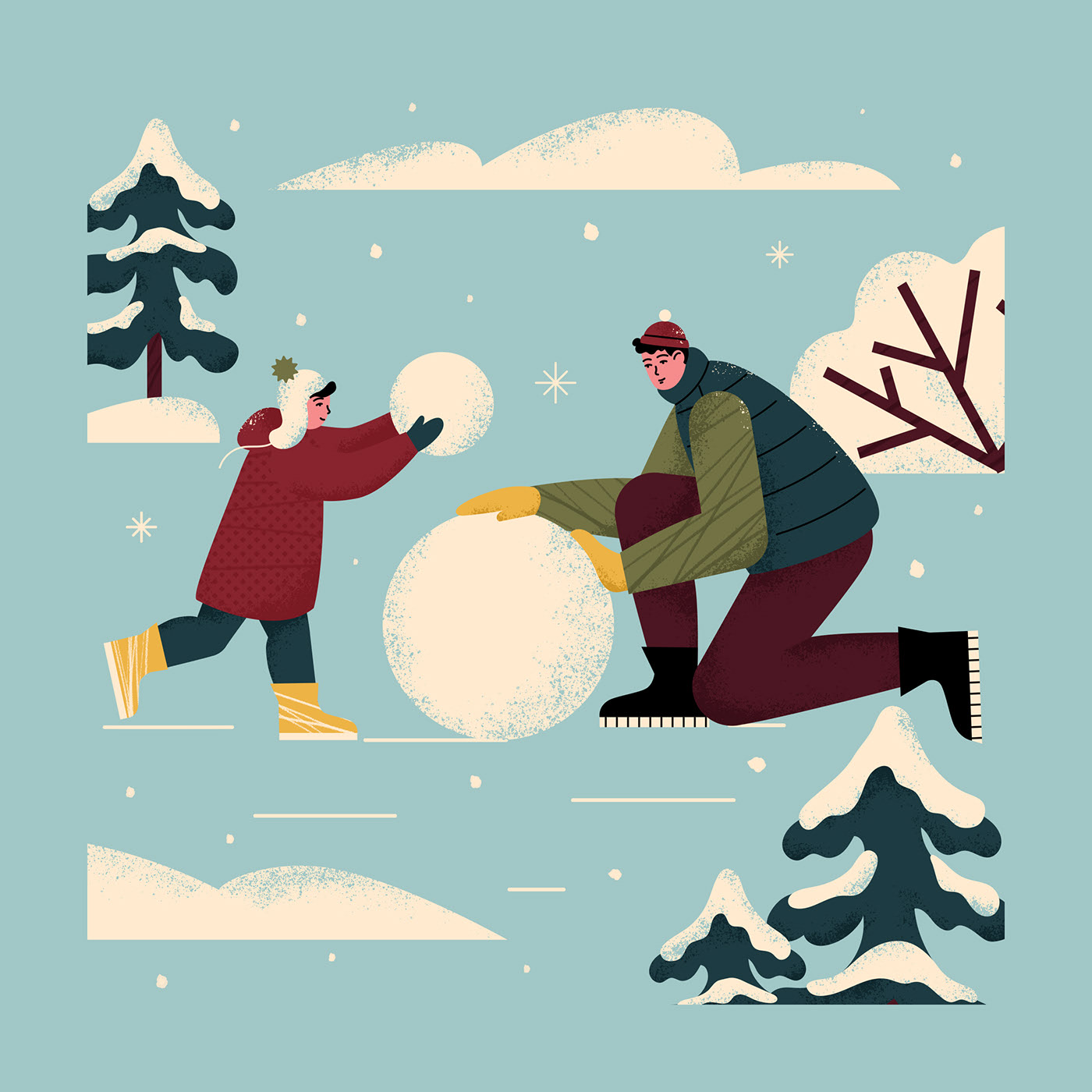 Winter time. Editorial illustrations — Изображение №11 — Иллюстрация, Графика на Dprofile
