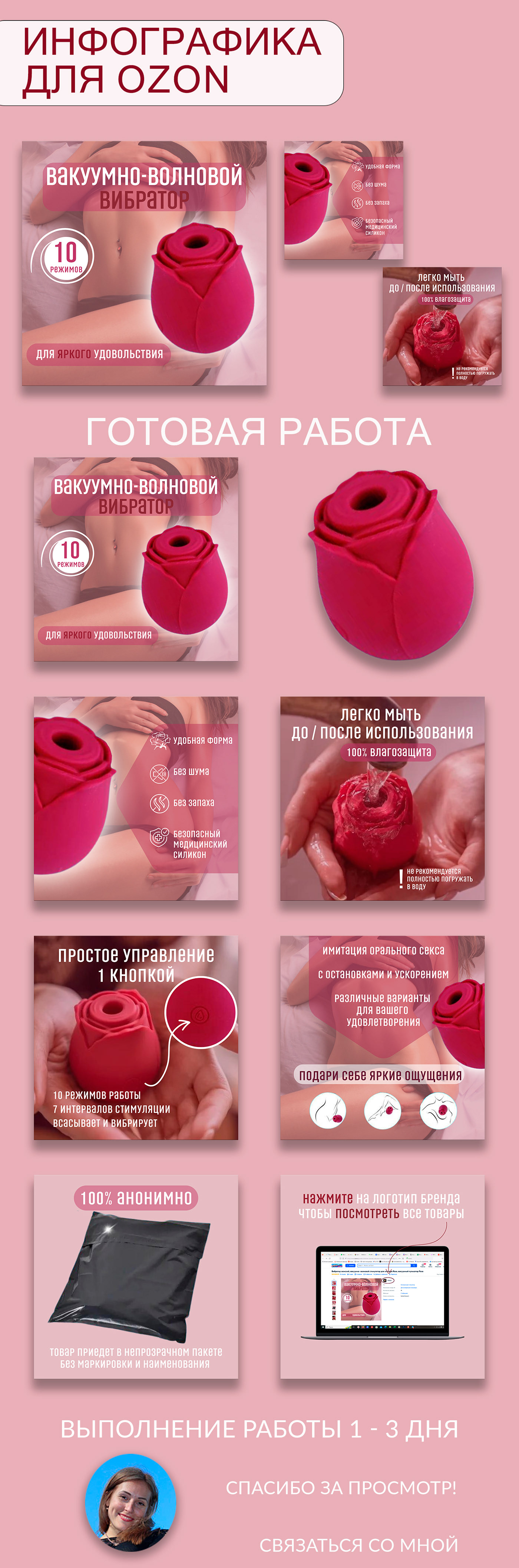 Инфографика для карточки товара озон 18+ — Изображение №1 — Иллюстрация, Графика на Dprofile