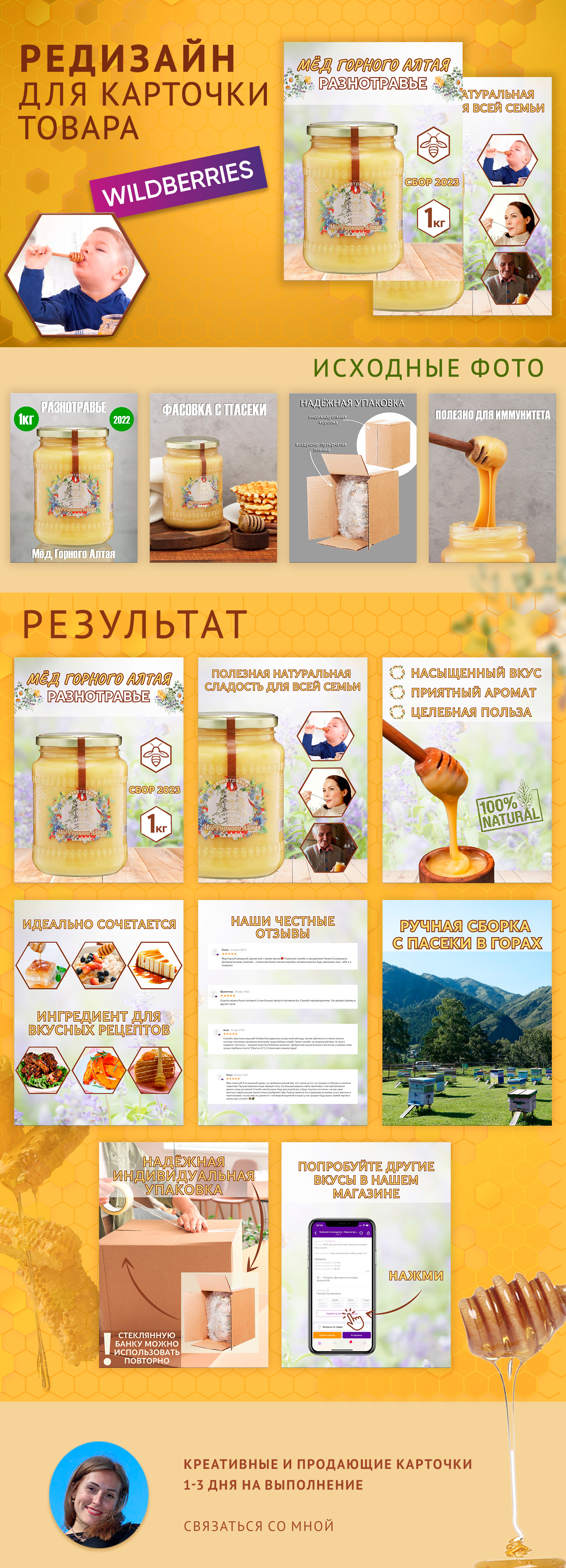 Инфографика для карточки товара мёд — Изображение №1 — Иллюстрация, Графика на Dprofile