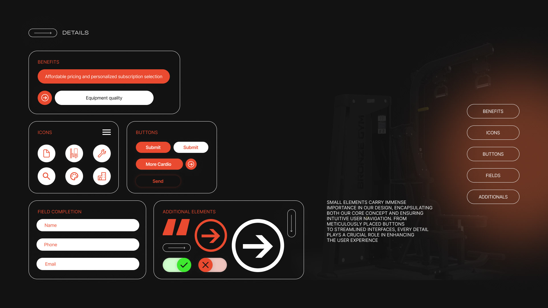 Bronze Gym — Изображение №5 — Интерфейсы на Dprofile