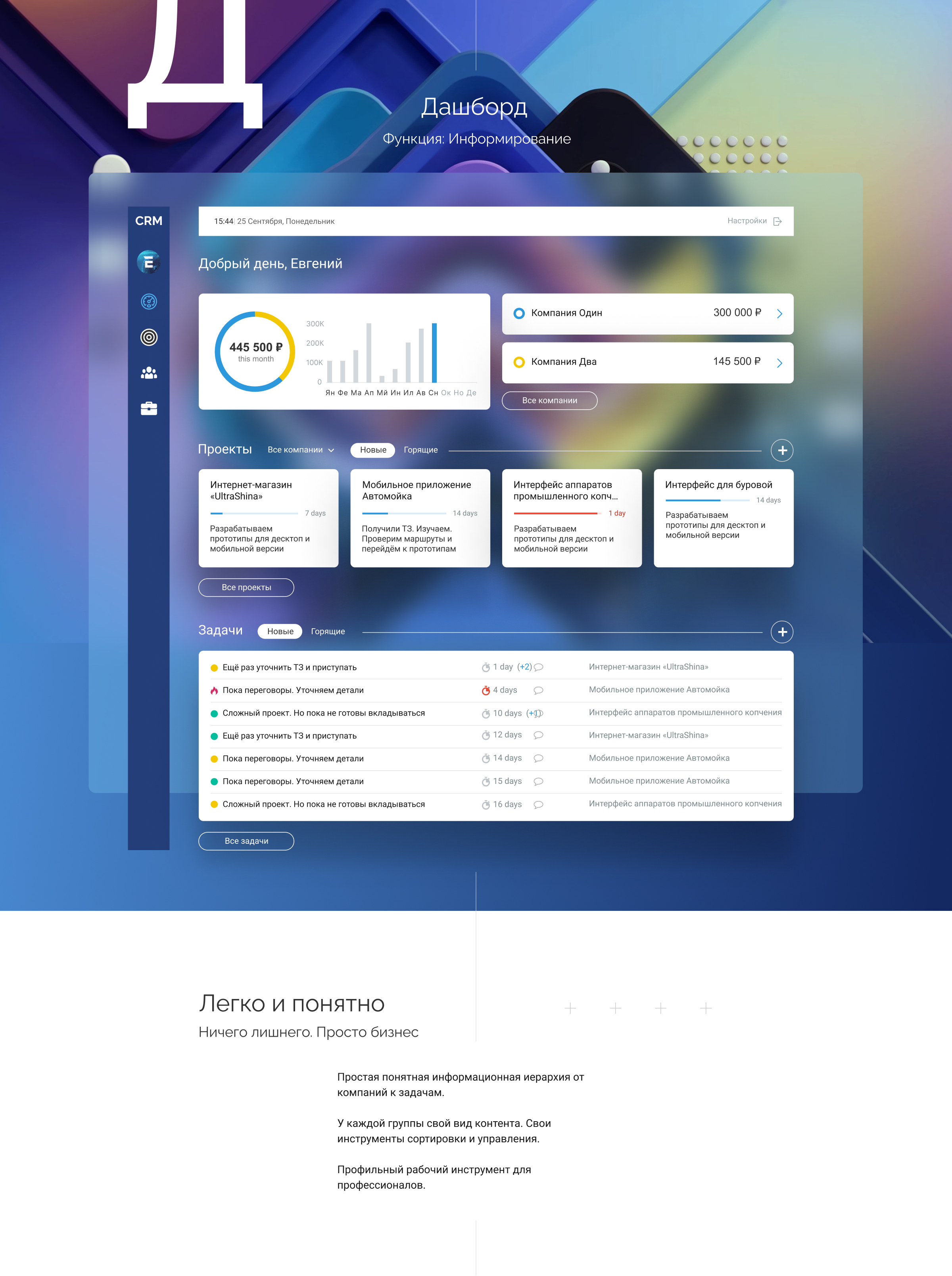 CRM для небольших команд — Изображение №3 — Интерфейсы на Dprofile