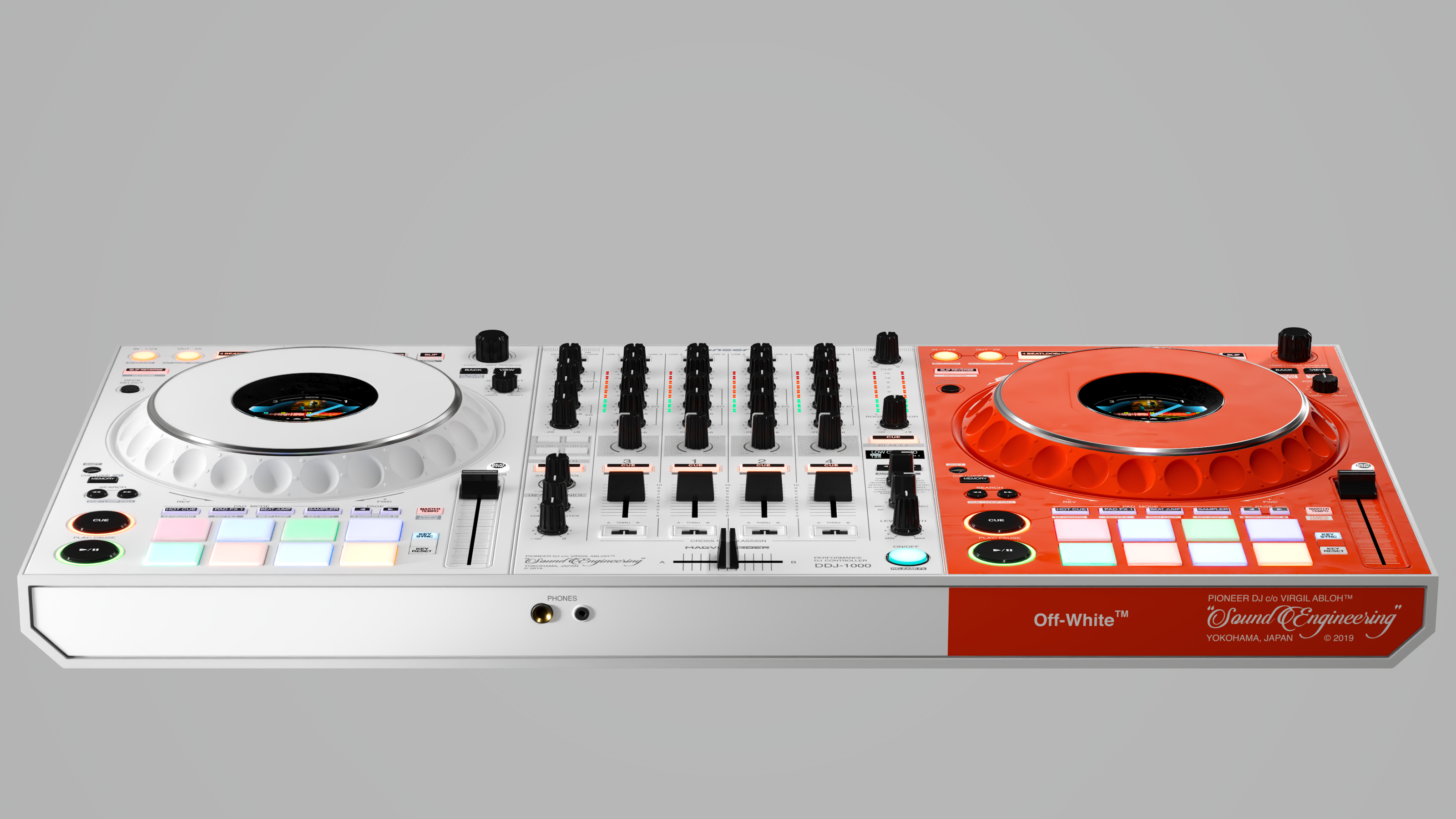 Pioneer DJ x Off-White™ DDJ-1000 Controller CAD Model — Изображение №3 — 3D на Dprofile