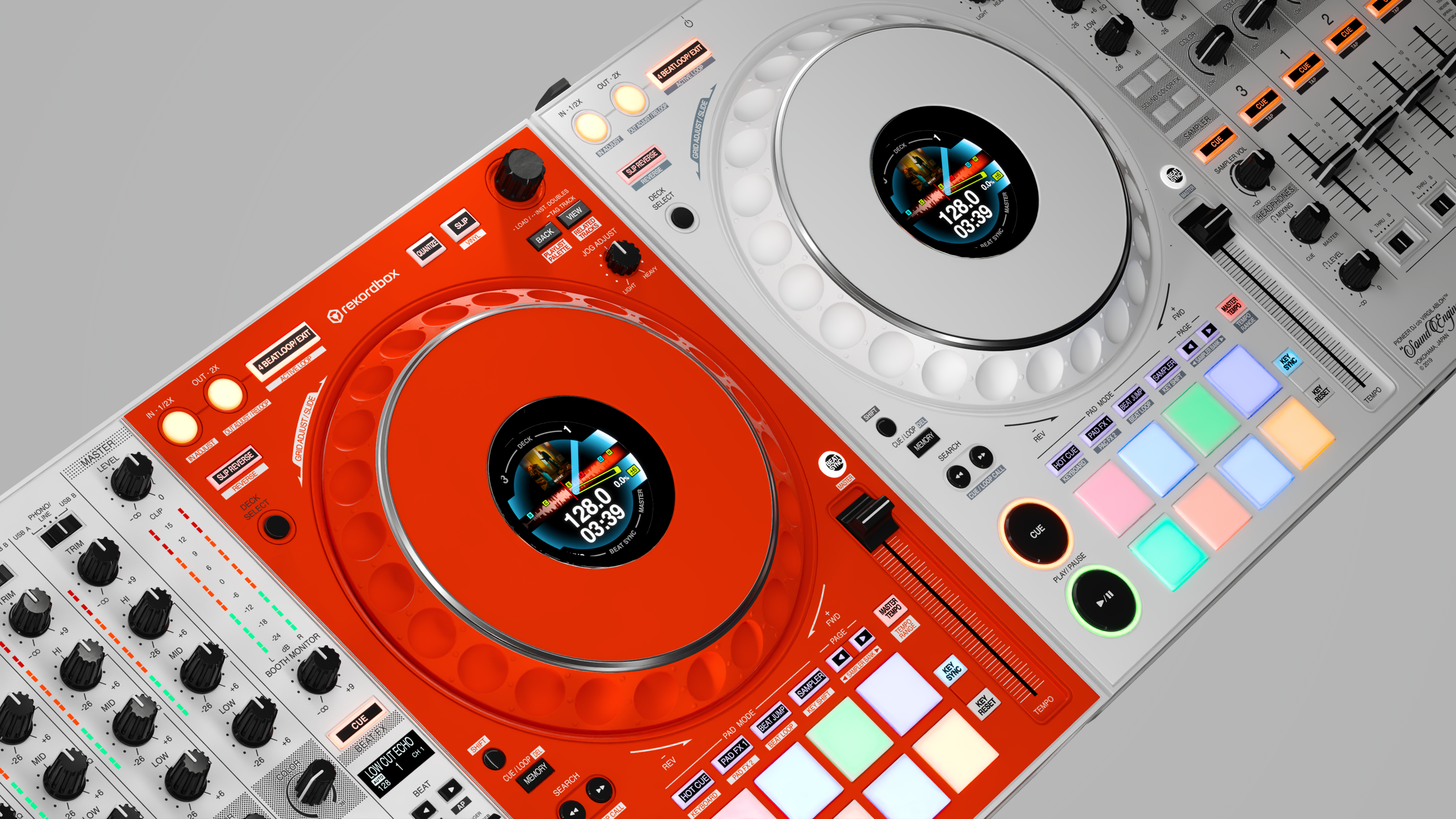 Pioneer DJ x Off-White™ DDJ-1000 Controller CAD Model — Изображение №4 — 3D на Dprofile