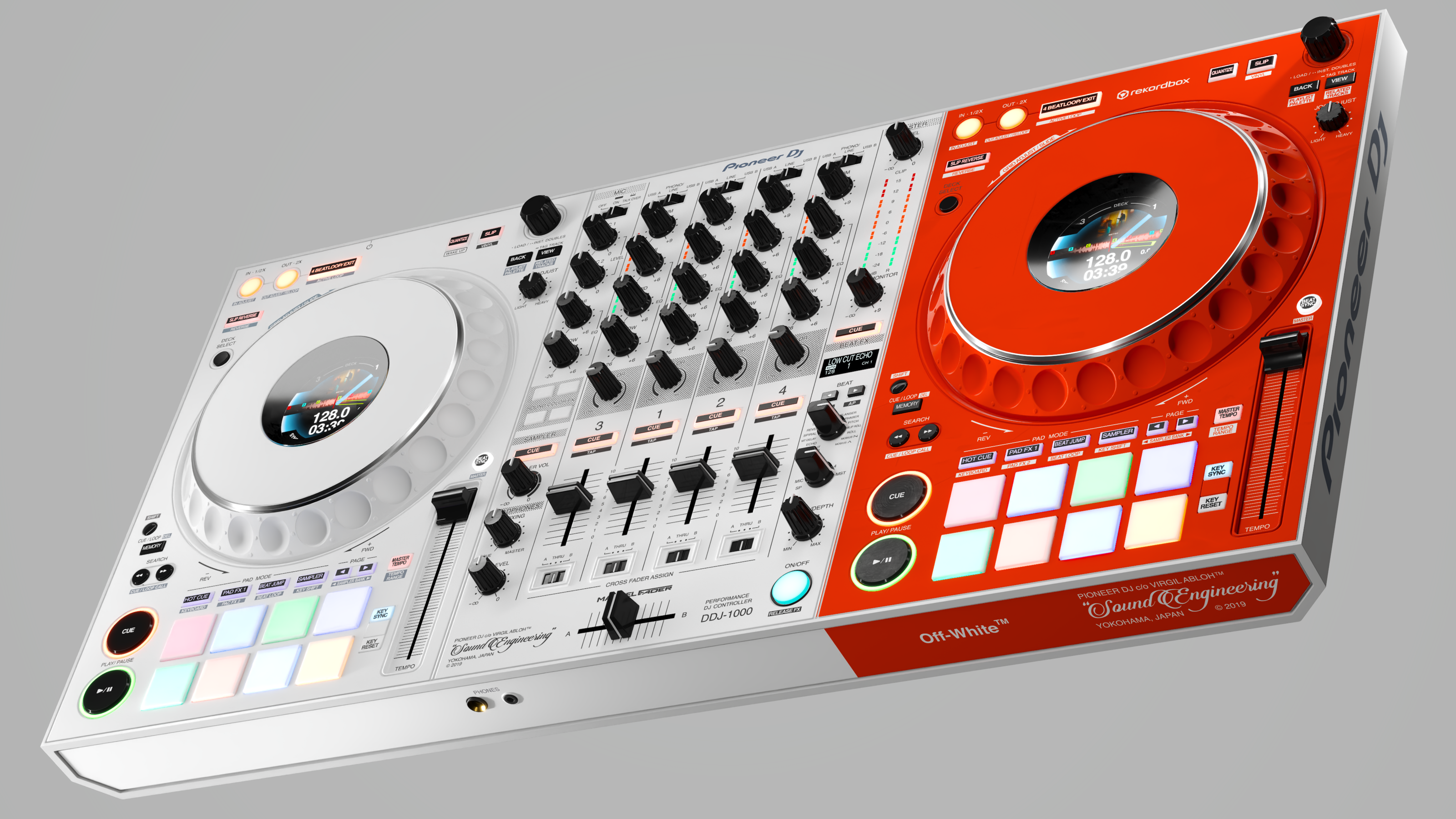 Pioneer DJ x Off-White™ DDJ-1000 Controller CAD Model — Изображение №1 — 3D на Dprofile