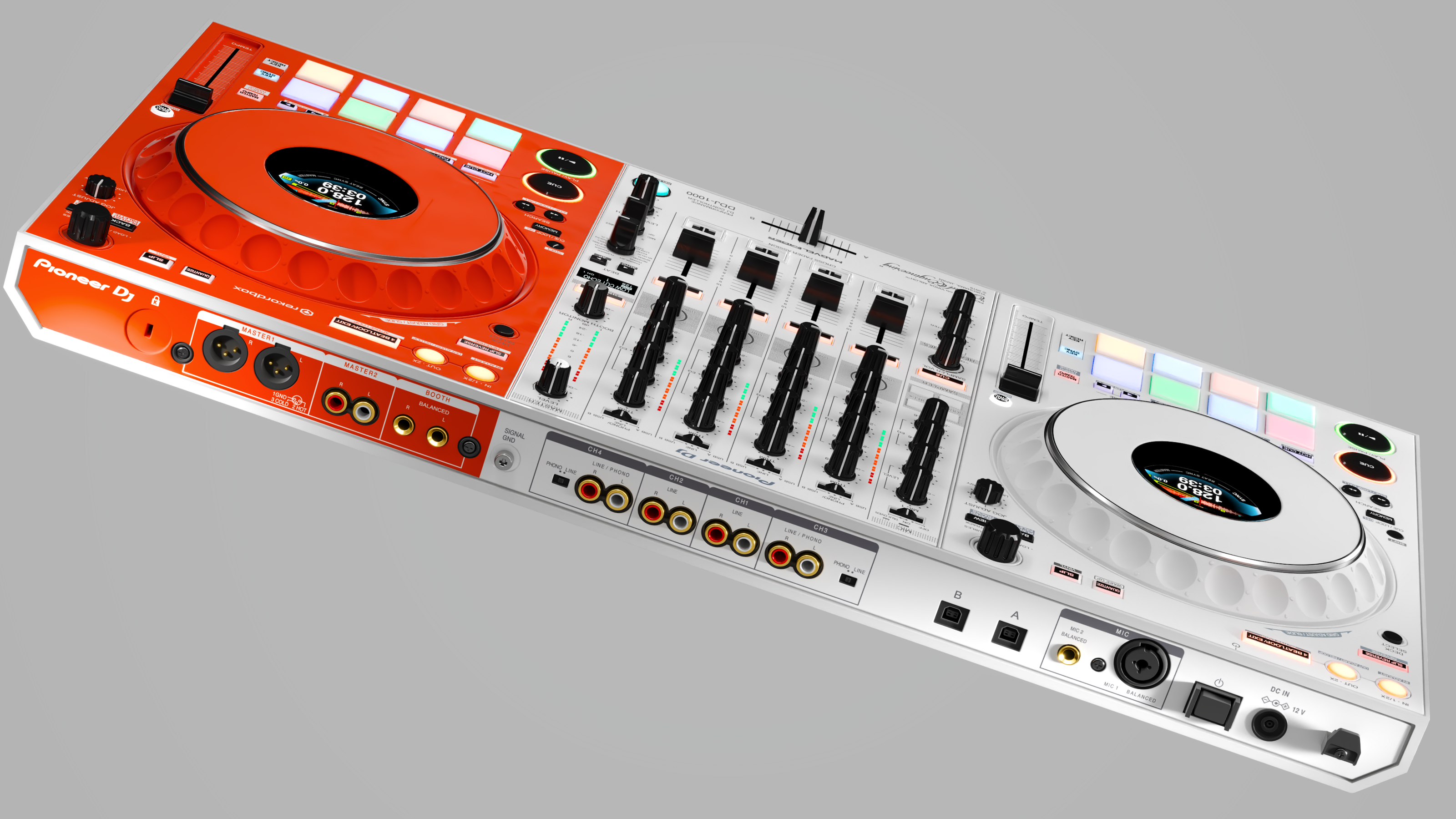 Pioneer DJ x Off-White™ DDJ-1000 Controller CAD Model — Изображение №2 — 3D на Dprofile