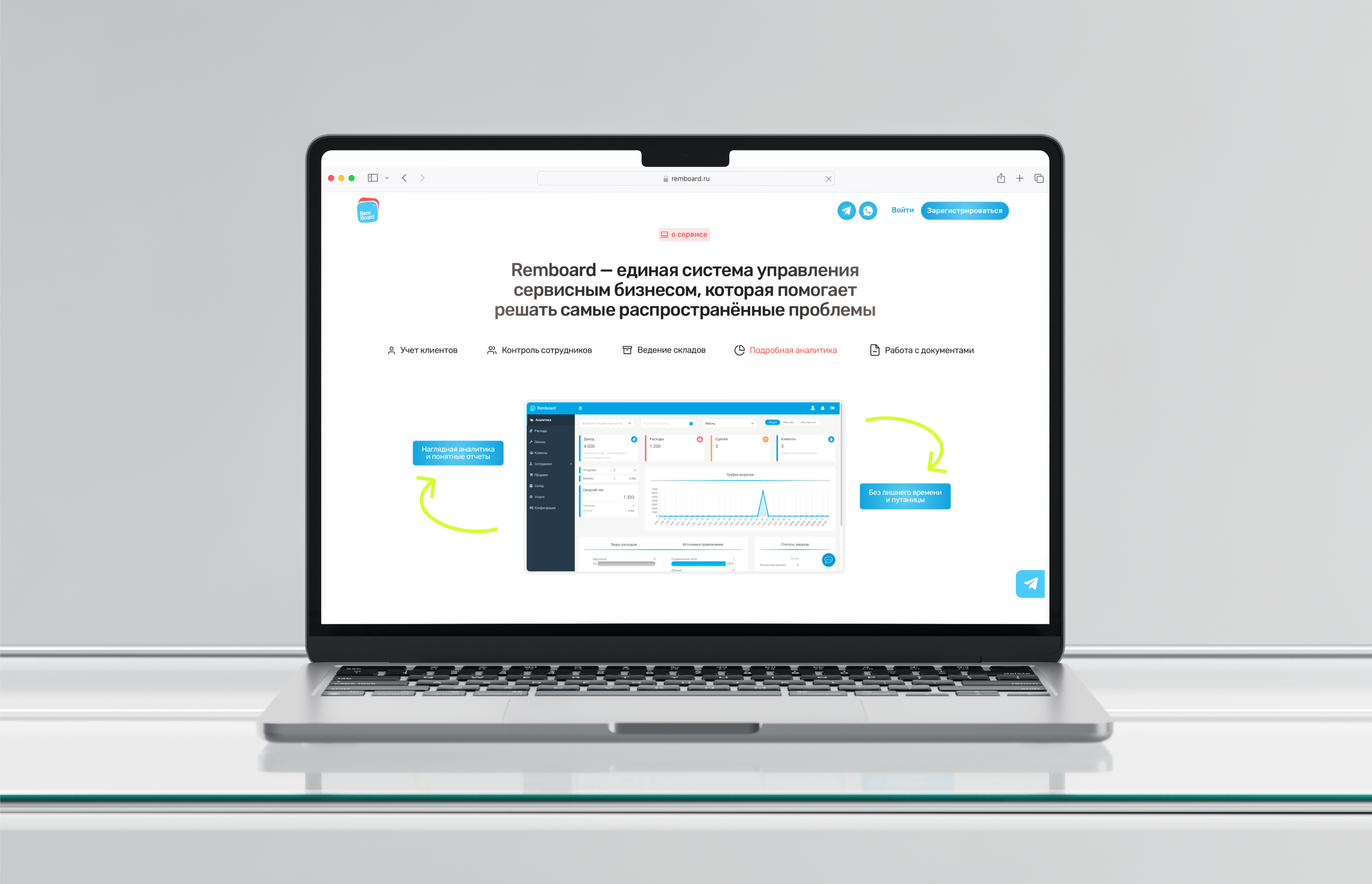 Сайт для сервиса автоматизации мастерских Ремборд — Изображение №6 — Интерфейсы на Dprofile