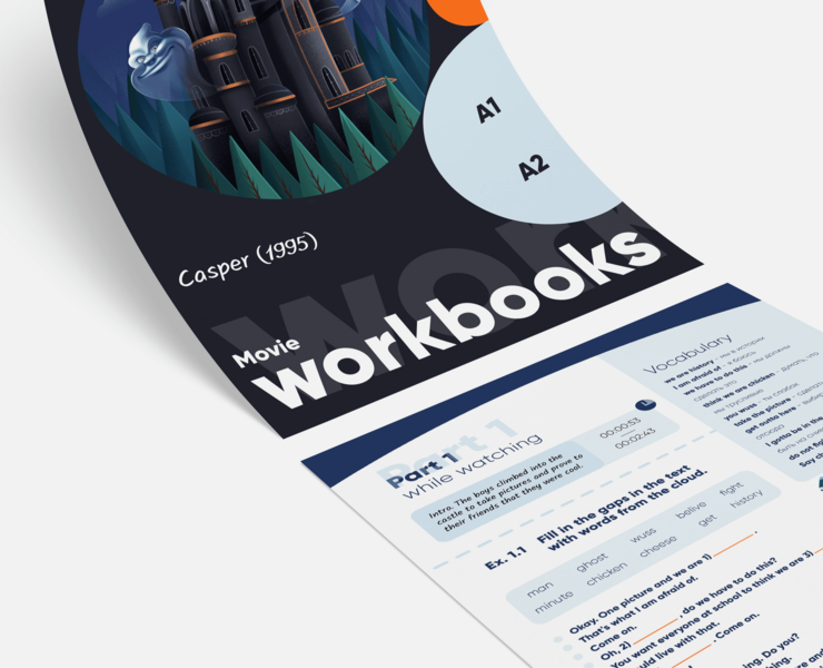 Movie WORKBOOK | Дизайн воркбука по английскому языку — Графика на Dprofile