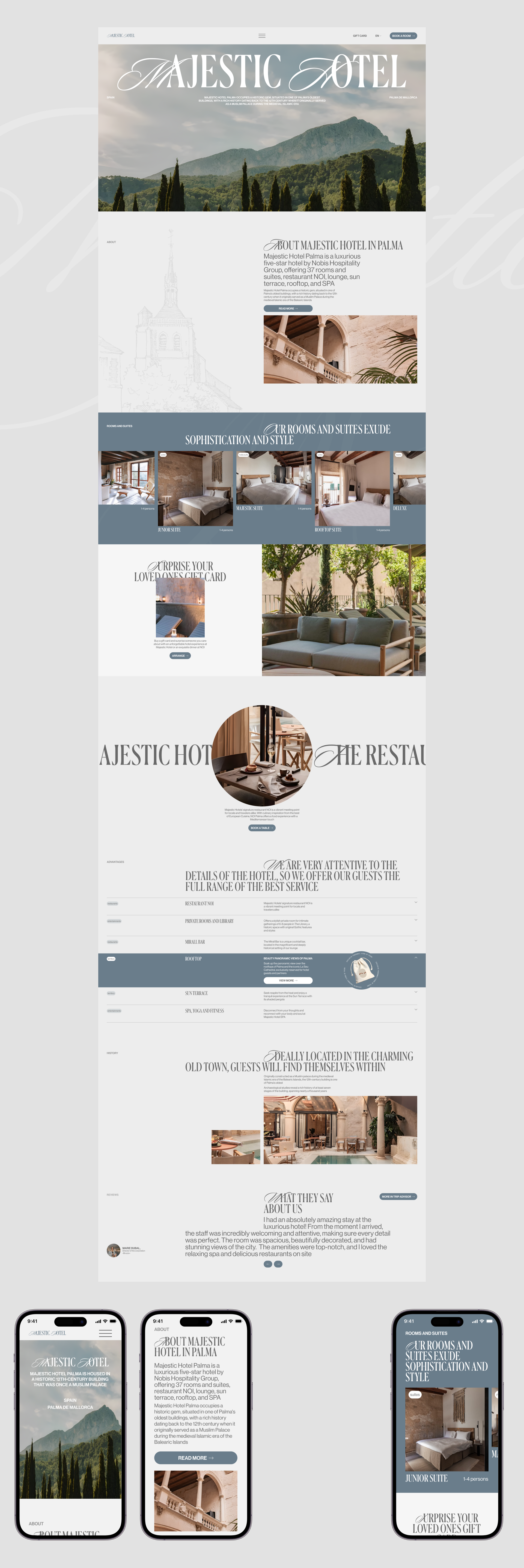 Majestic Hotel Palma - corporate website — Изображение №3 — Интерфейсы, Брендинг на Dprofile