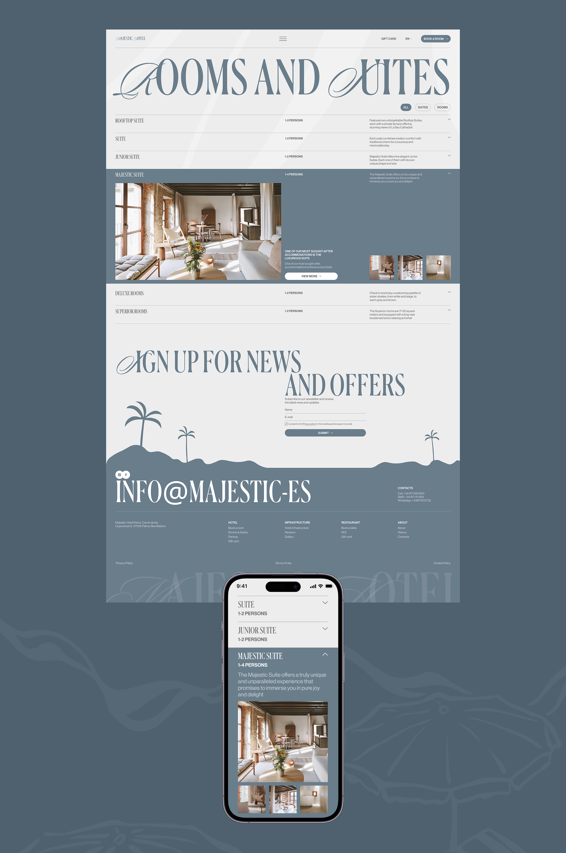 Majestic Hotel Palma - corporate website — Изображение №5 — Интерфейсы, Брендинг на Dprofile