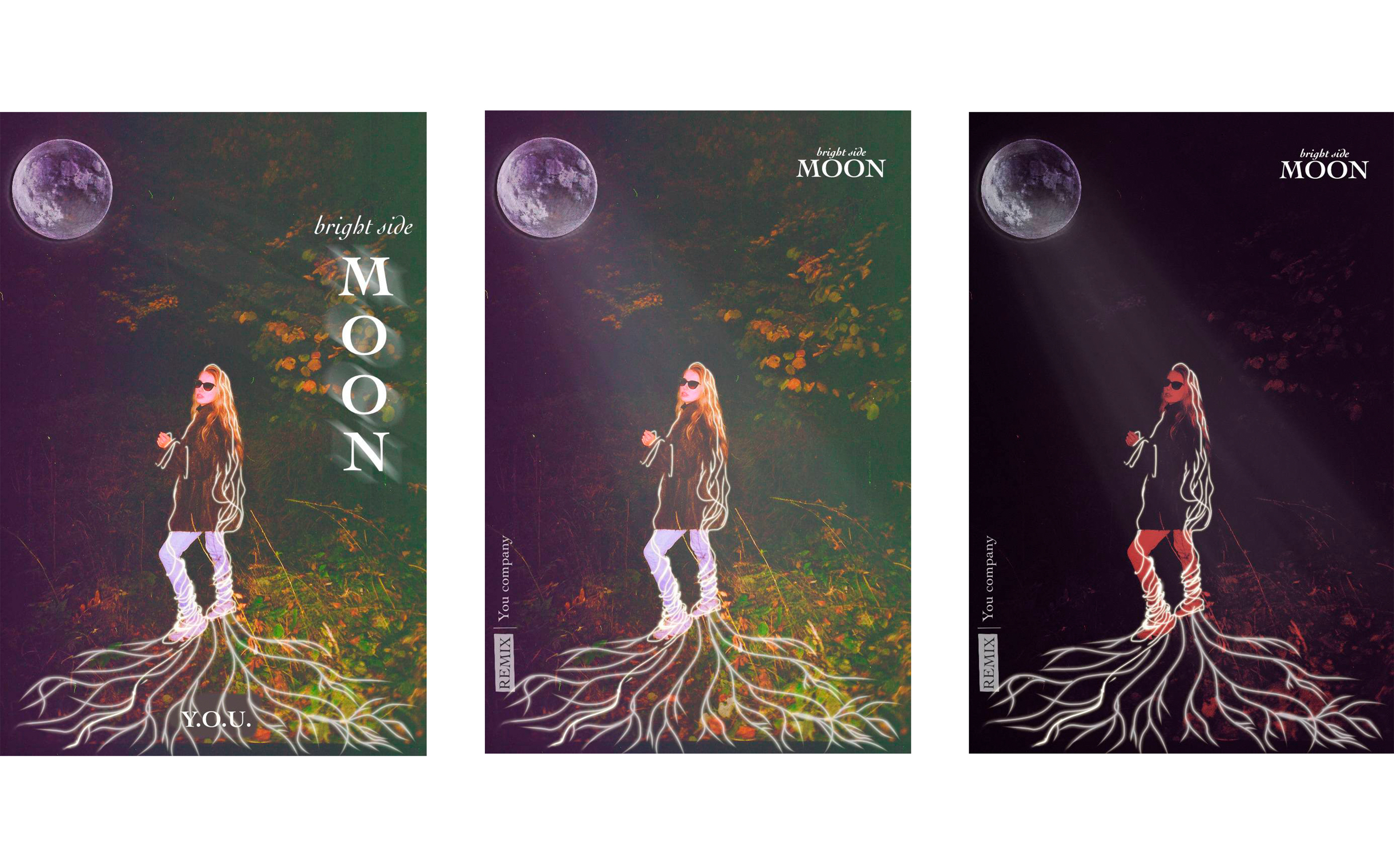 Музыкальная обложка «Bright side moon». — Изображение №2 — Иллюстрация, Графика на Dprofile