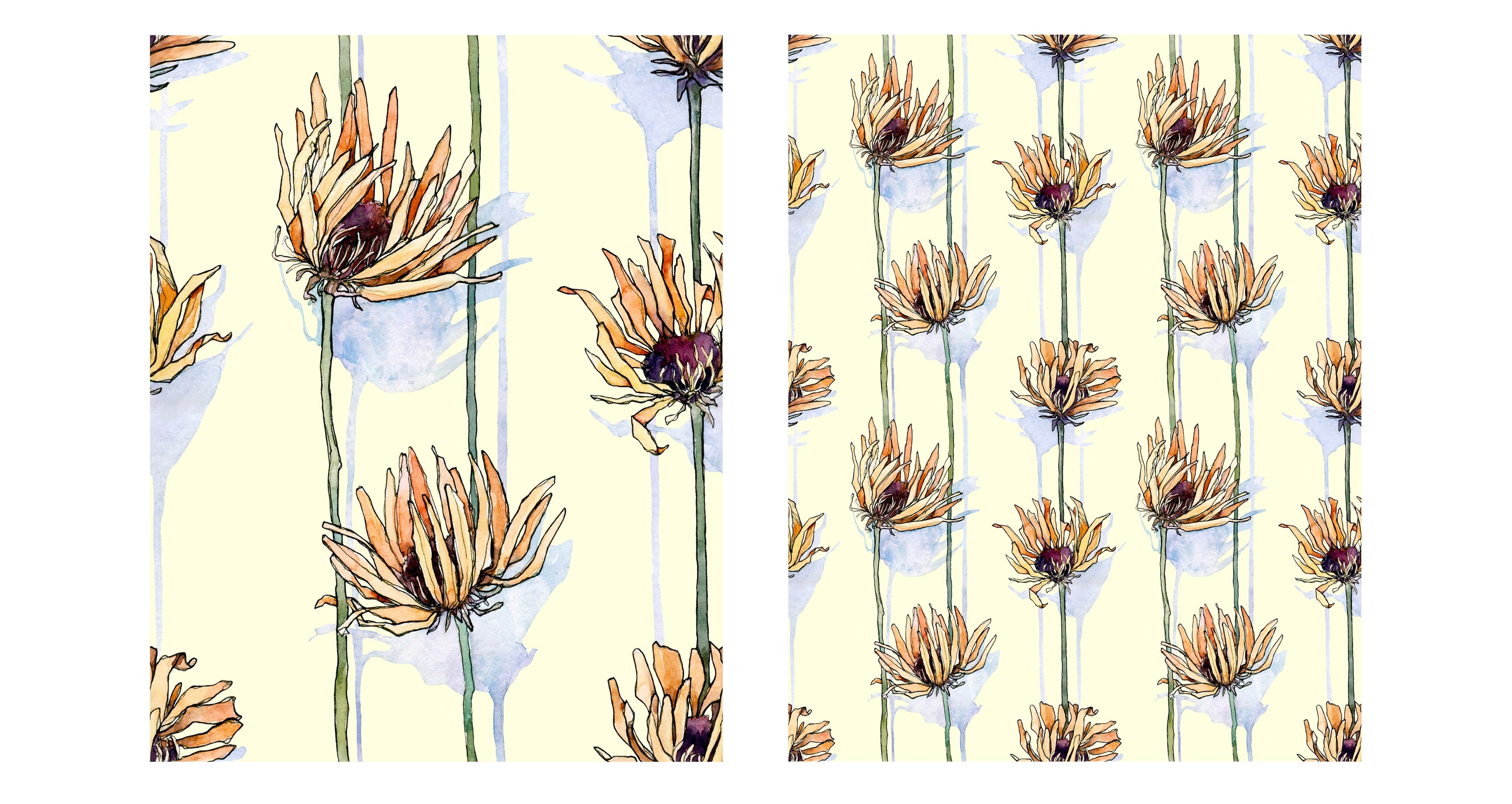 Pattern with yellow gerbera — Изображение №4 — Брендинг, Иллюстрация на Dprofile