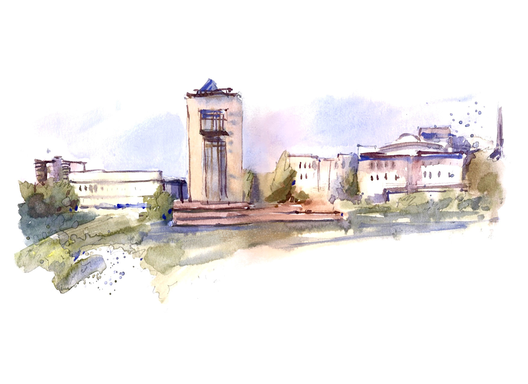 Architectural sketches in watercolor — Изображение №7 — Иллюстрация на Dprofile