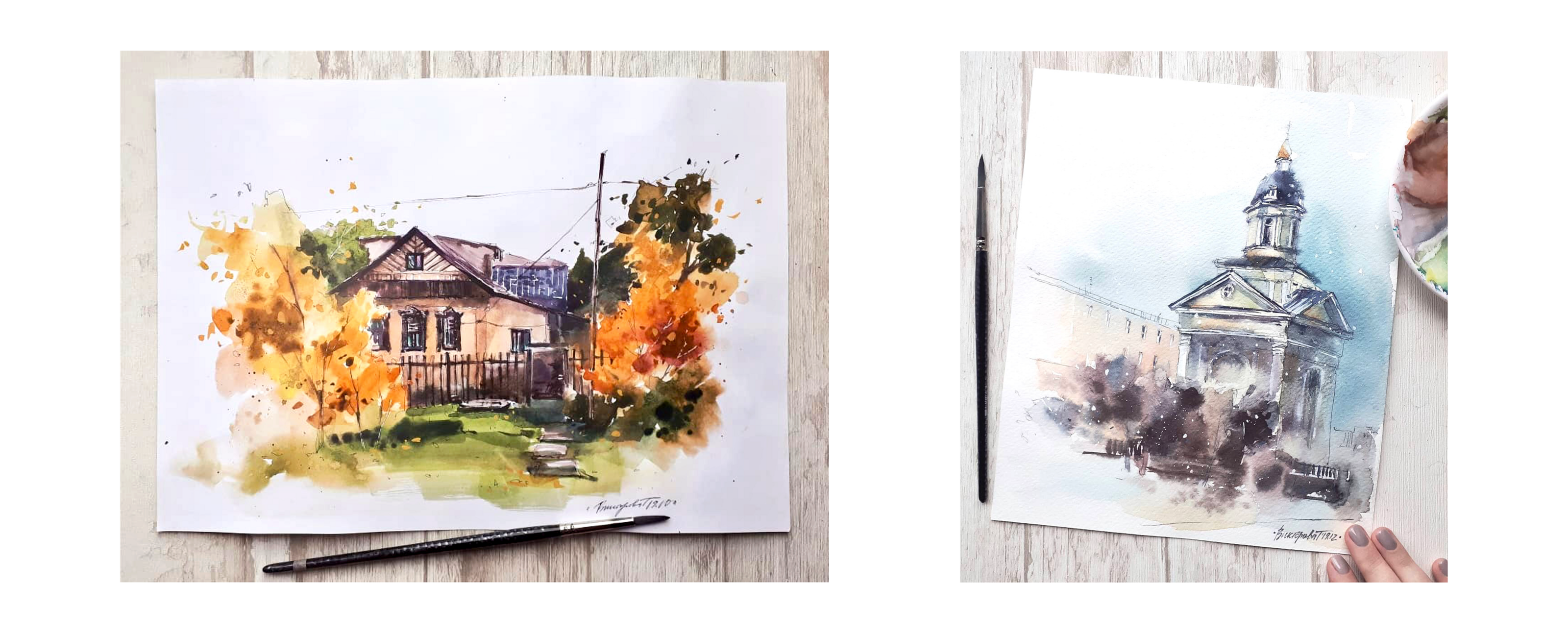 Architectural sketches in watercolor — Изображение №6 — Иллюстрация на Dprofile