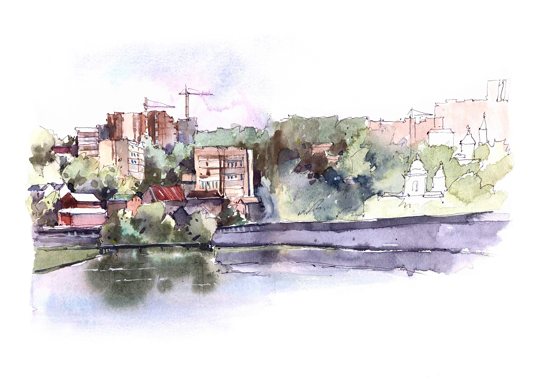 Architectural sketches in watercolor — Изображение №3 — Иллюстрация на Dprofile