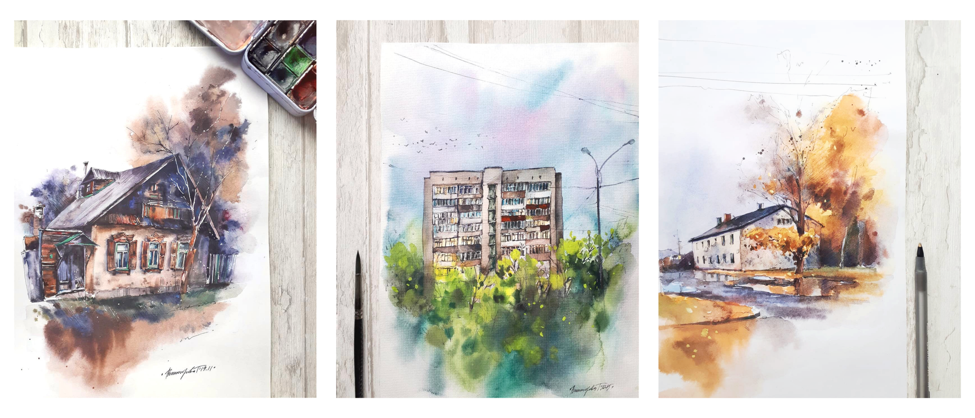 Architectural sketches in watercolor — Изображение №8 — Иллюстрация на Dprofile