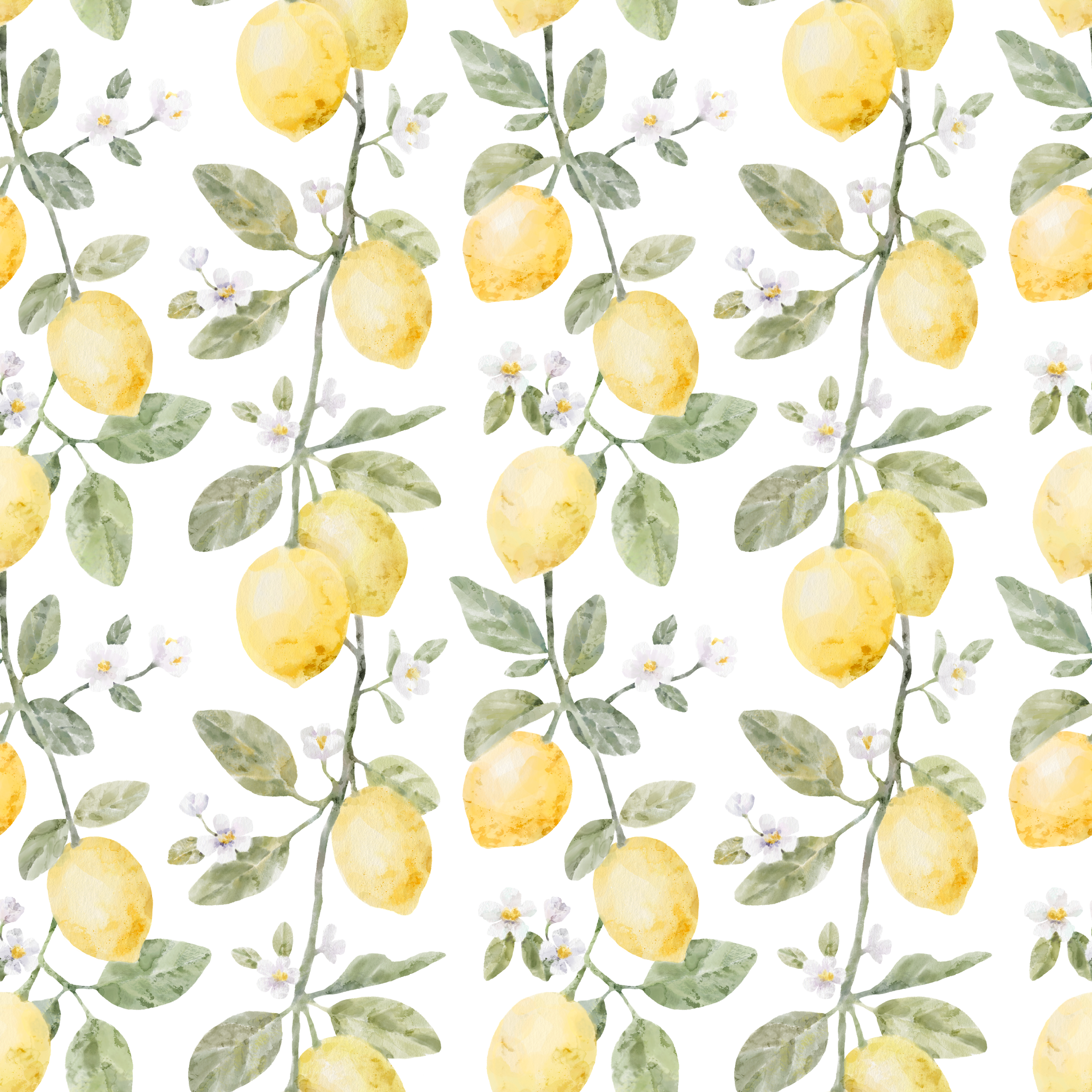 Seamless pattern with watercolor lemons — Изображение №1 — Иллюстрация на Dprofile