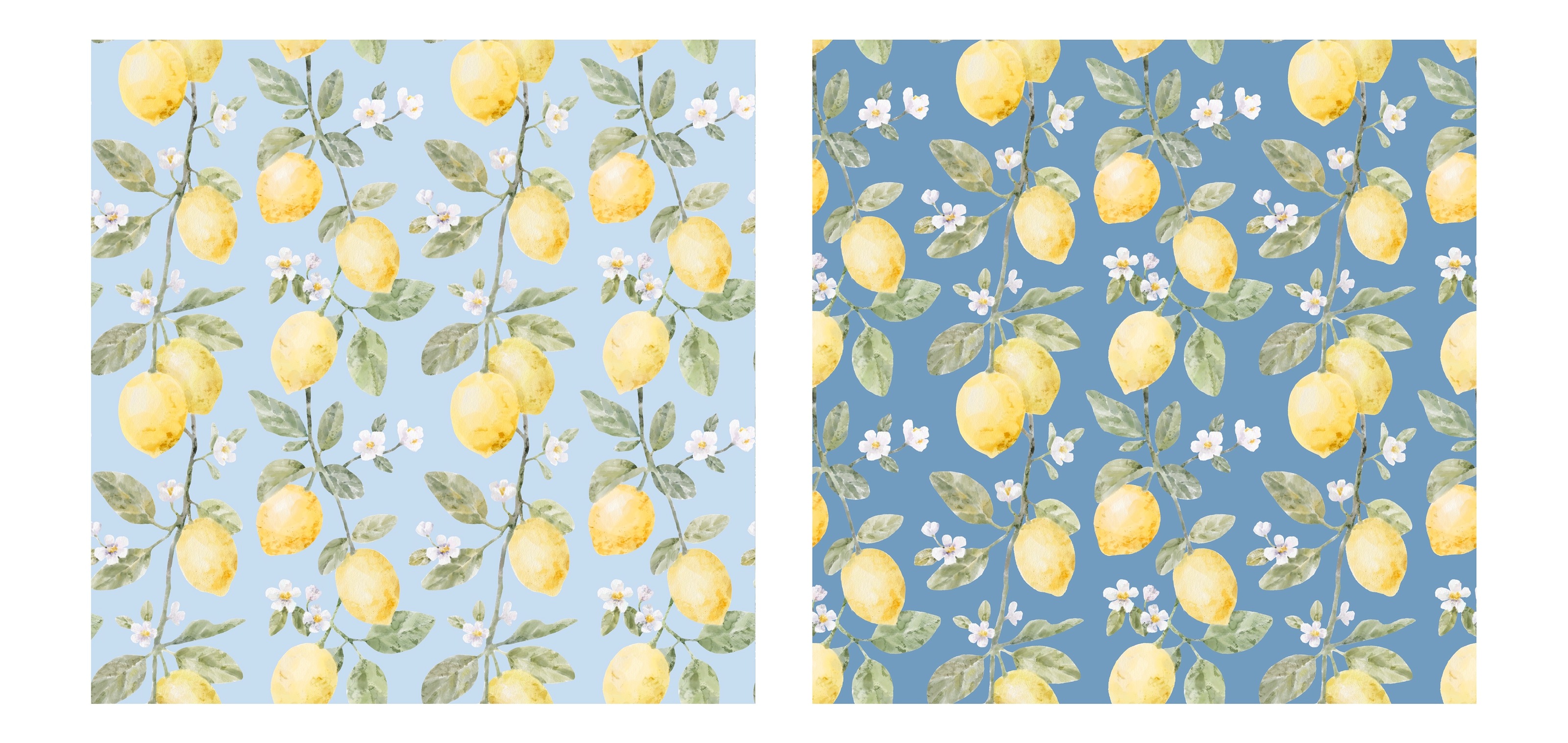 Seamless pattern with watercolor lemons — Изображение №2 — Иллюстрация на Dprofile
